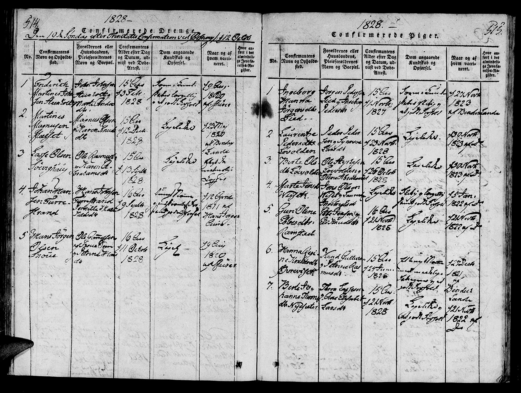 Ministerialprotokoller, klokkerbøker og fødselsregistre - Møre og Romsdal, SAT/A-1454/522/L0310: Parish register (official) no. 522A05, 1816-1832, p. 514-515