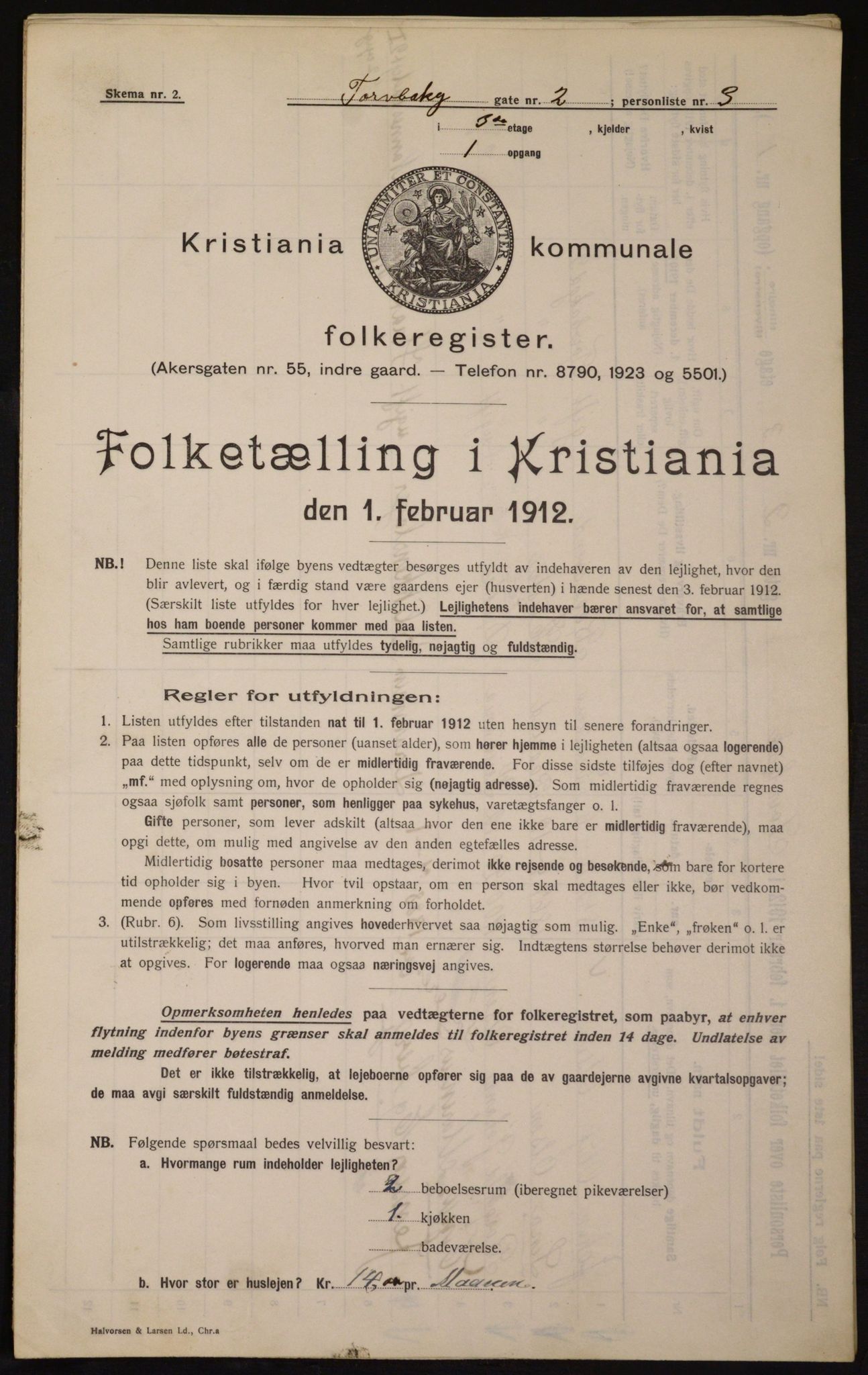 OBA, Municipal Census 1912 for Kristiania, 1912, p. 114999