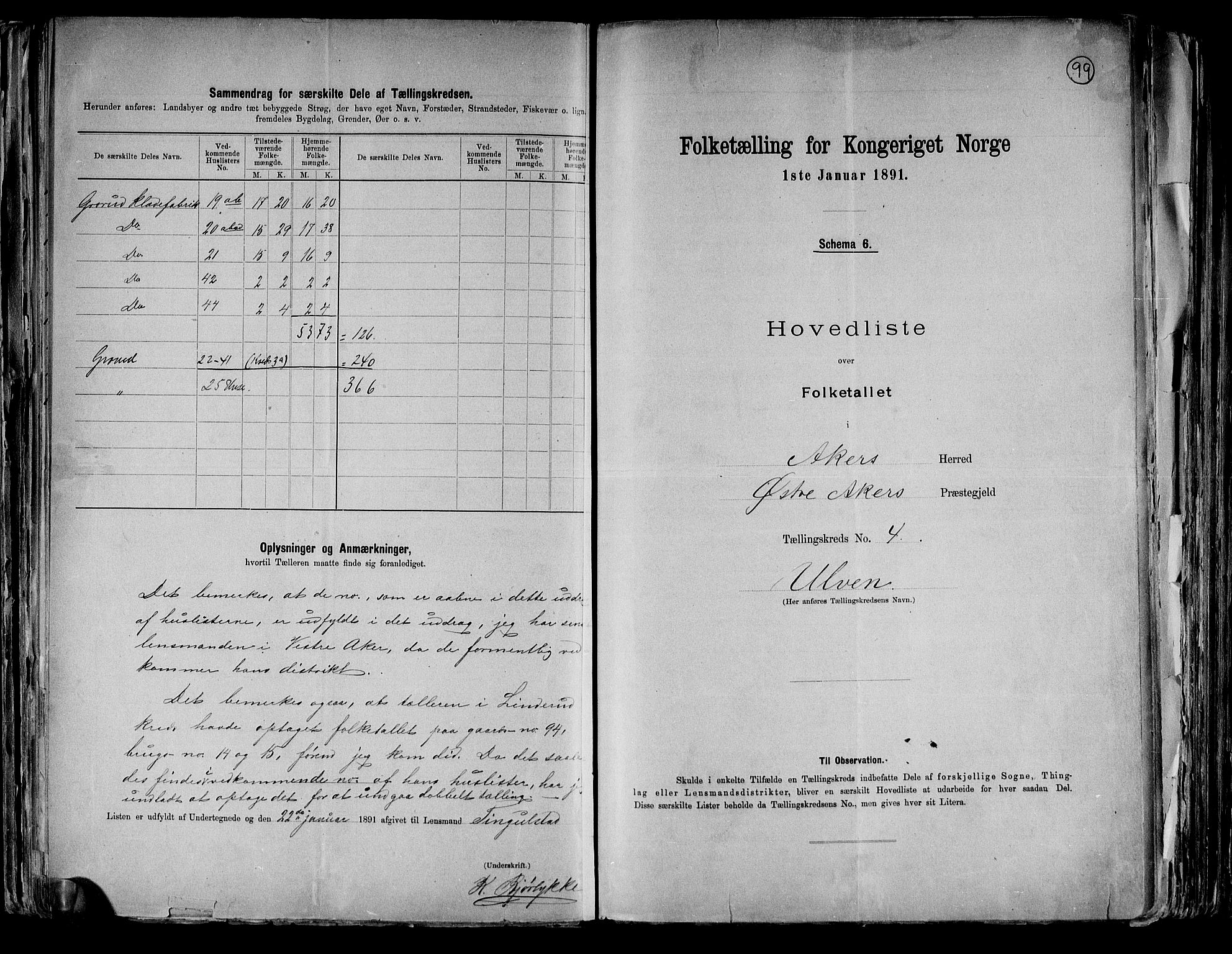 RA, 1891 census for 0218 Aker, 1891, p. 16