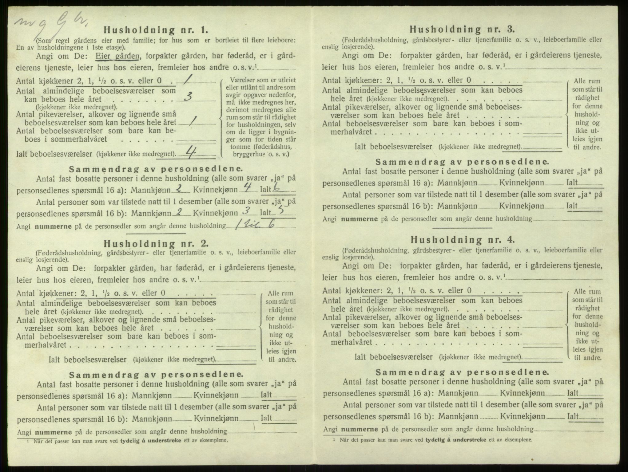 SAB, 1920 census for Hamre, 1920, p. 192