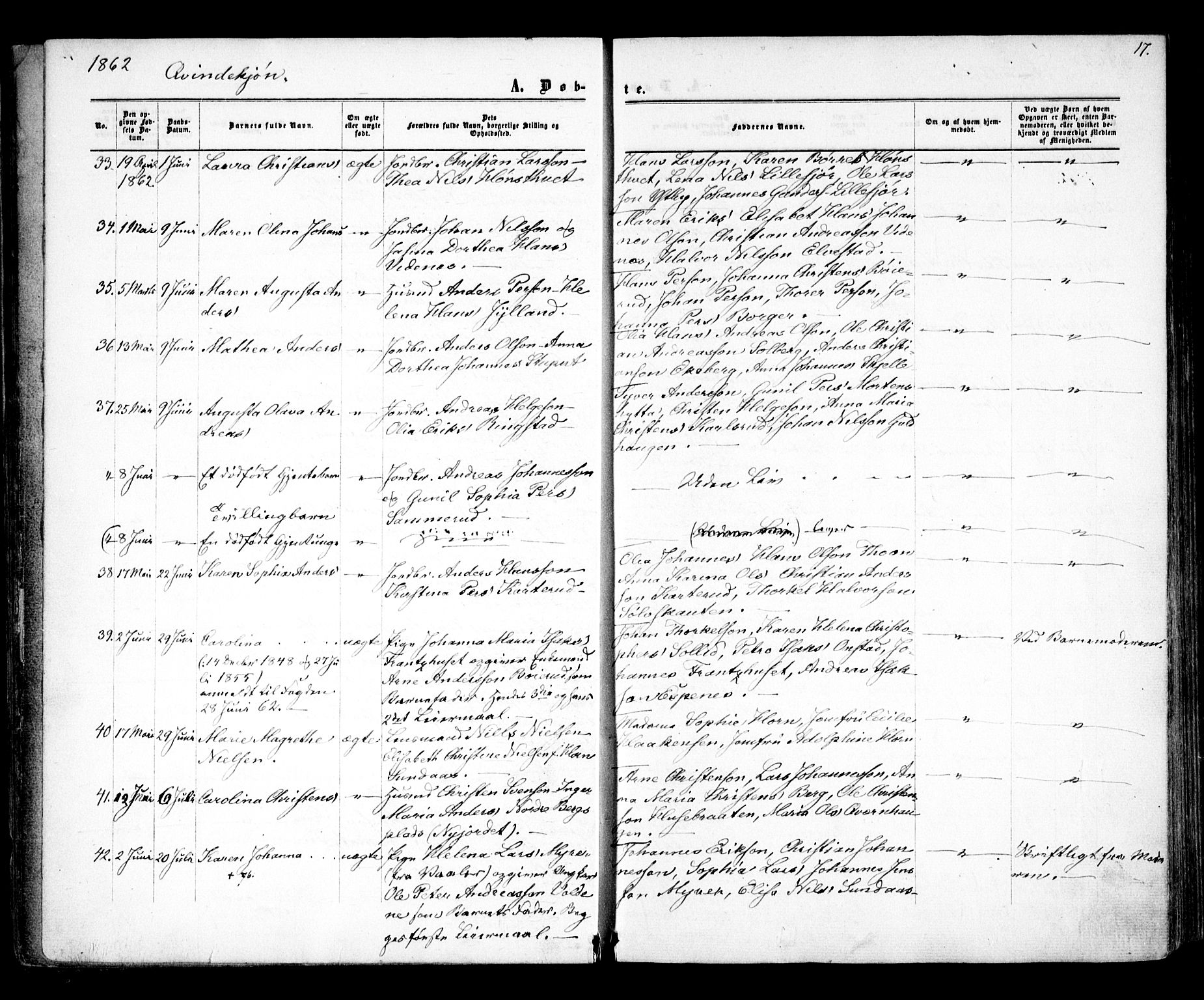 Skiptvet prestekontor Kirkebøker, AV/SAO-A-20009/F/Fa/L0007: Parish register (official) no. 7, 1861-1866, p. 17