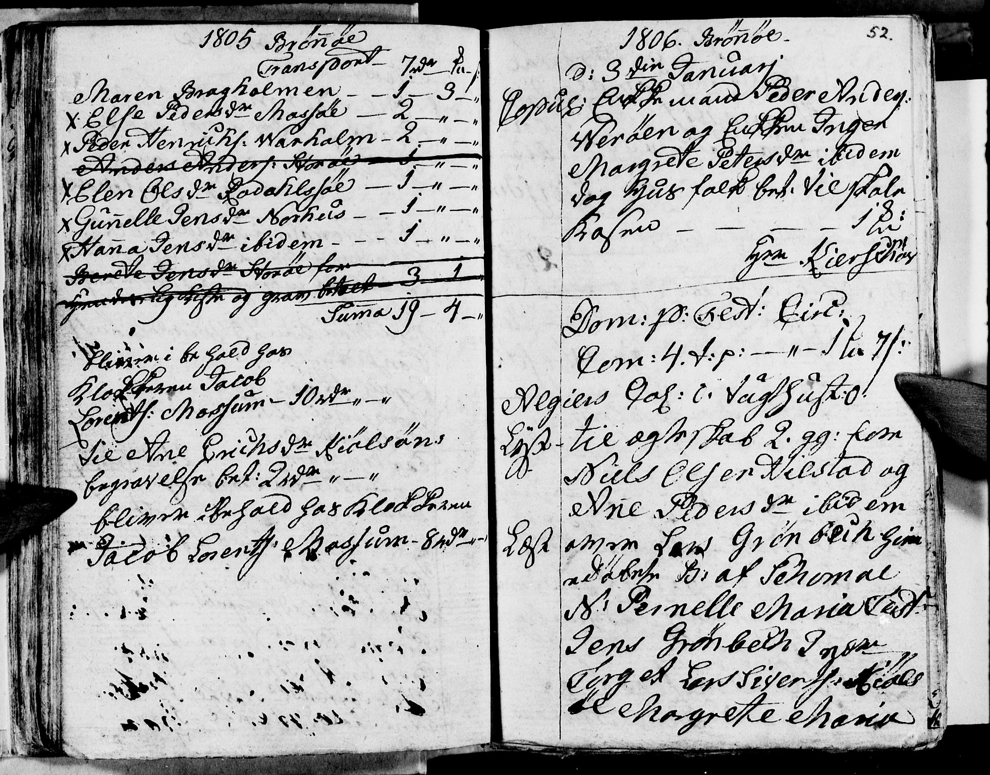 Ministerialprotokoller, klokkerbøker og fødselsregistre - Nordland, SAT/A-1459/813/L0209: Parish register (copy) no. 813C01, 1803-1821, p. 52