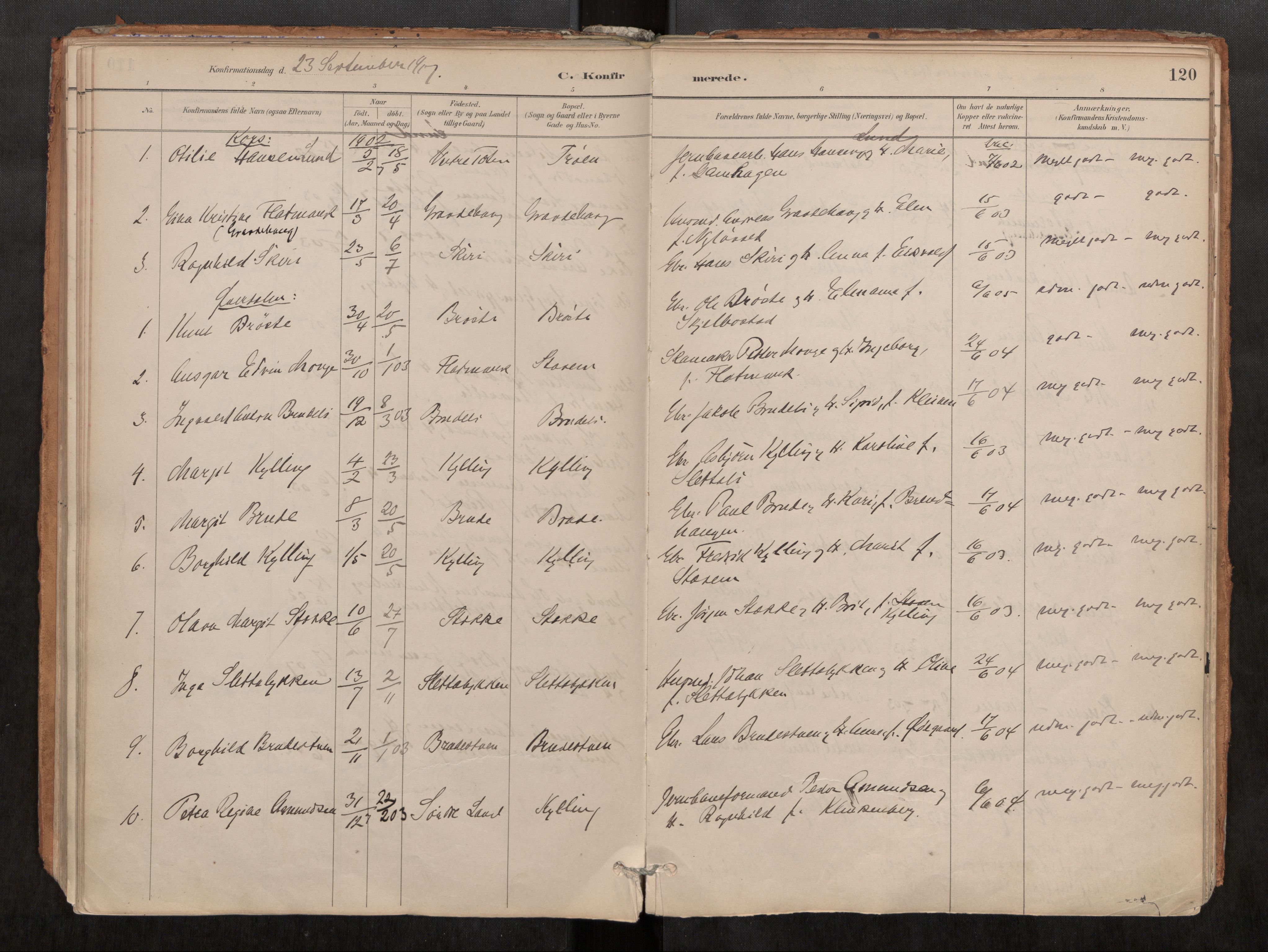 Ministerialprotokoller, klokkerbøker og fødselsregistre - Møre og Romsdal, SAT/A-1454/546/L0599: Parish register (official) no. 546A03, 1882-1920, p. 120