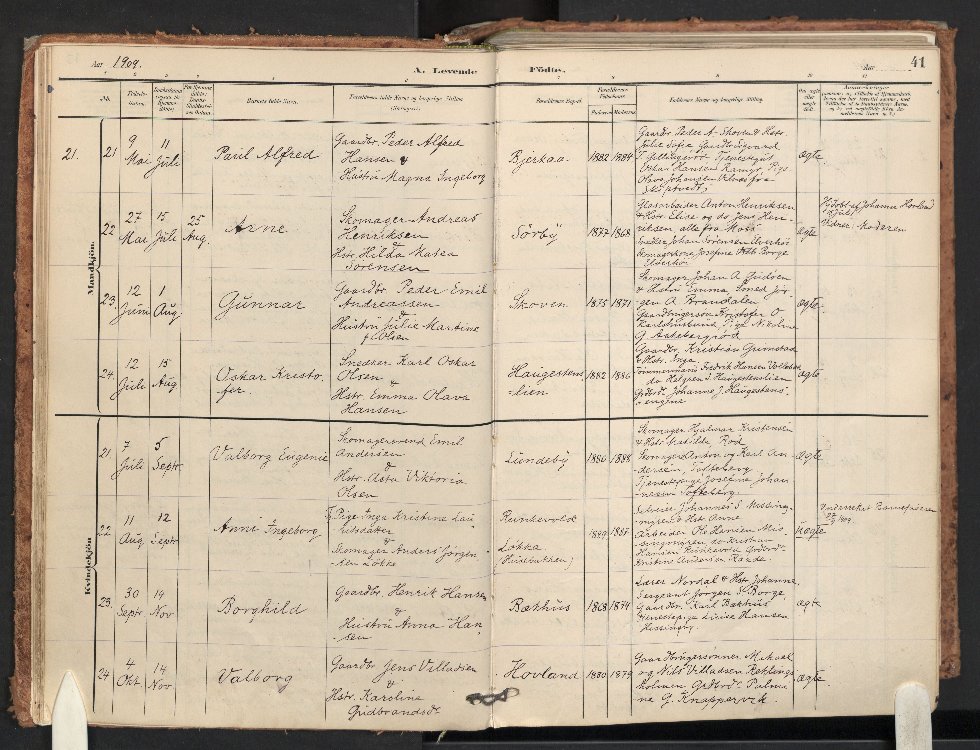 Råde prestekontor kirkebøker, AV/SAO-A-2009/F/Fa/L0008: Parish register (official) no. 8, 1903-1924, p. 41