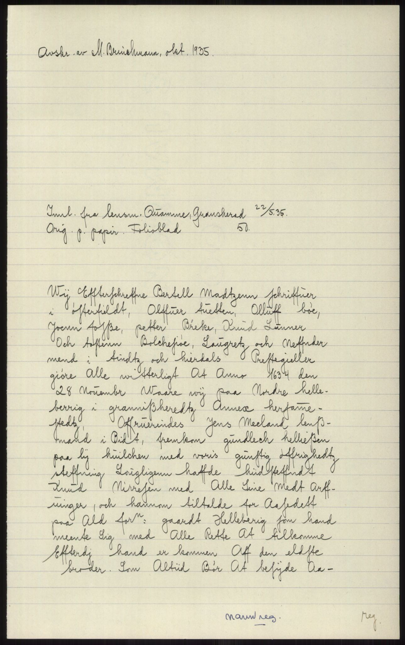 Samlinger til kildeutgivelse, Diplomavskriftsamlingen, RA/EA-4053/H/Ha, p. 1945