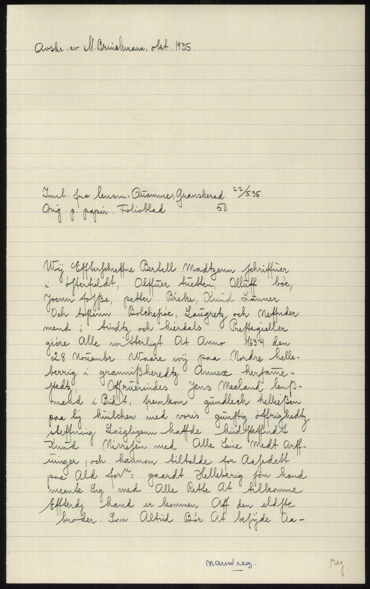 Samlinger til kildeutgivelse, Diplomavskriftsamlingen, AV/RA-EA-4053/H/Ha, p. 1945