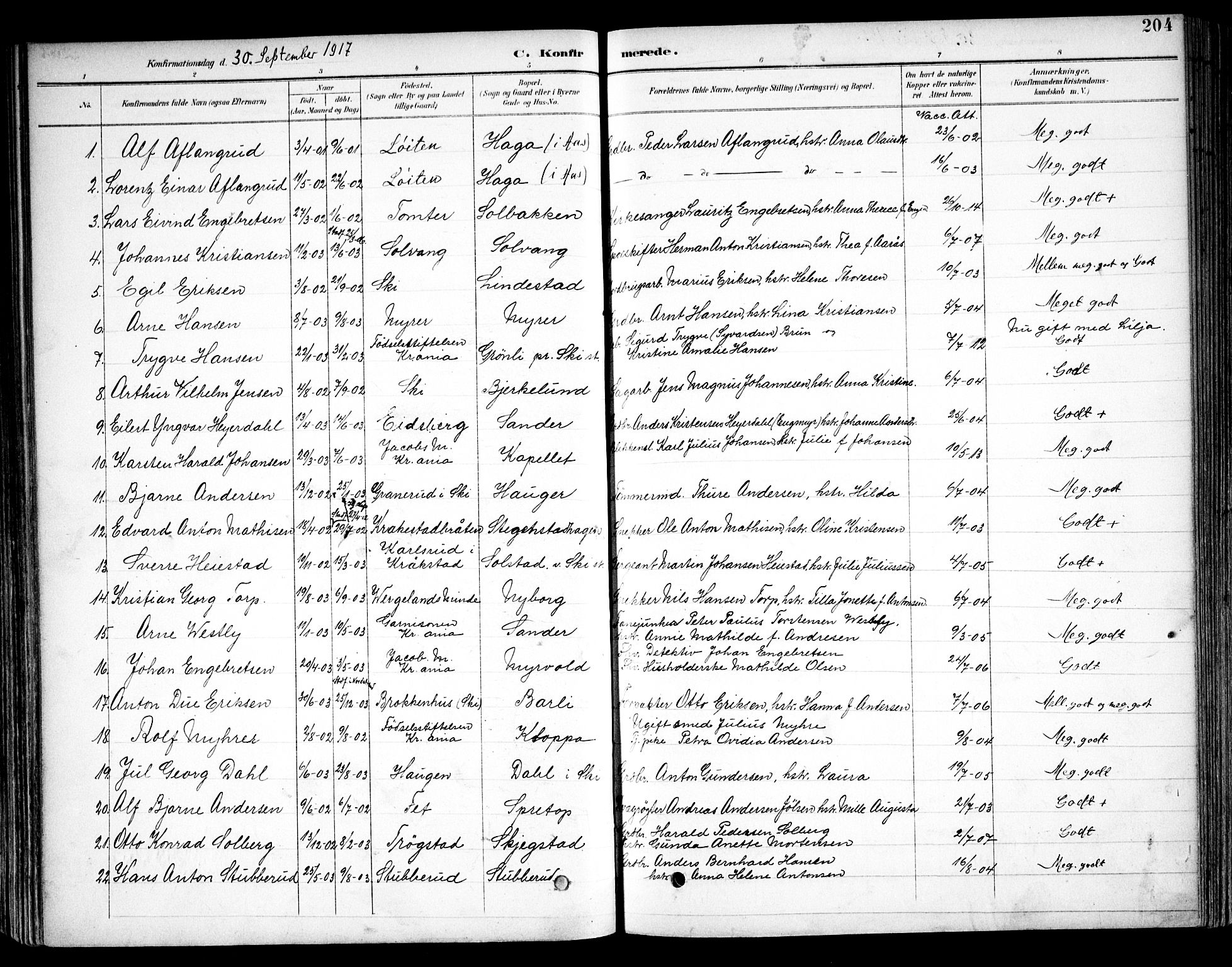 Kråkstad prestekontor Kirkebøker, SAO/A-10125a/F/Fb/L0002: Parish register (official) no. II 2, 1893-1917, p. 204