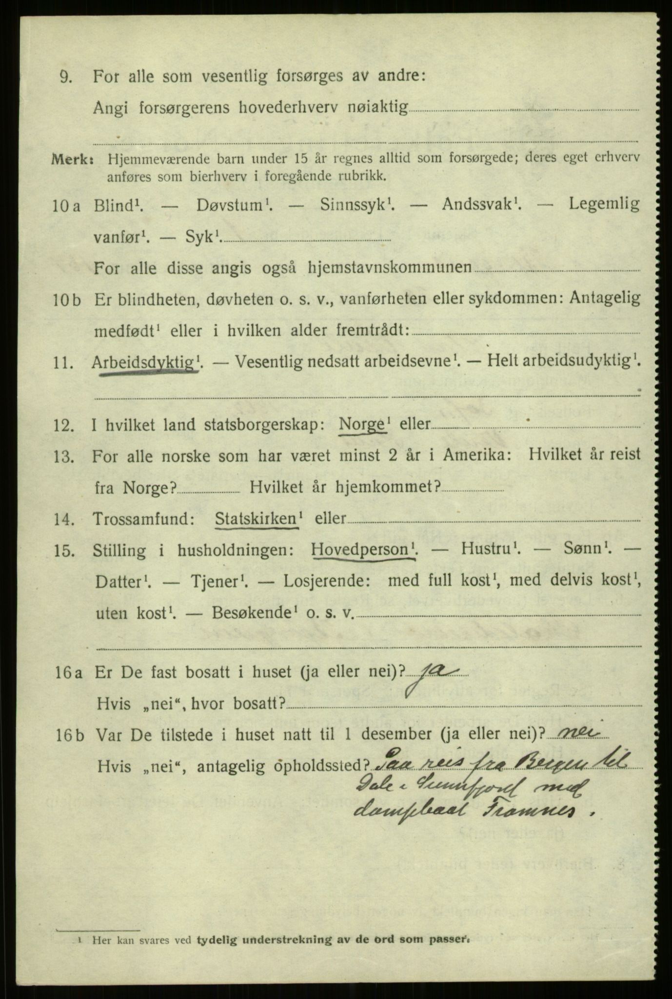 SAB, 1920 census for Bergen, 1920, p. 246875