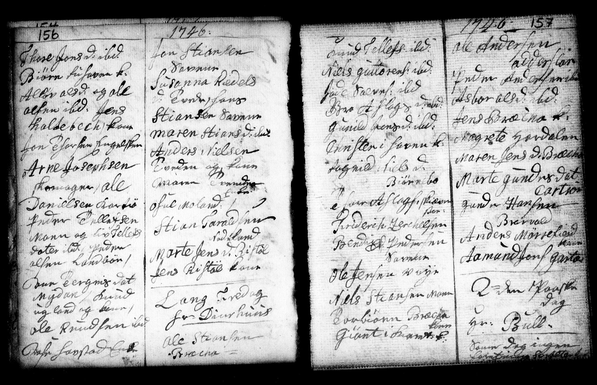 Holt sokneprestkontor, AV/SAK-1111-0021/F/Fa/L0002: Parish register (official) no. A 2, 1739-1753, p. 156-157