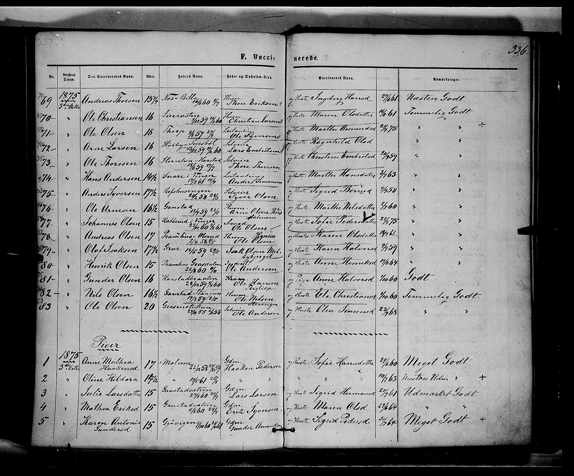 Eidskog prestekontor, AV/SAH-PREST-026/H/Ha/Haa/L0002: Parish register (official) no. 2, 1867-1878, p. 336