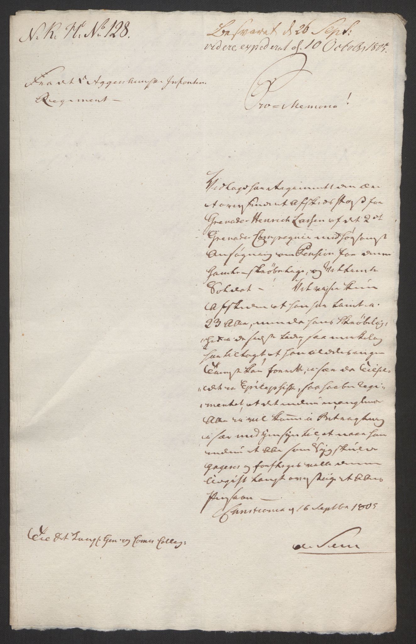 Forsvaret, Den norske kvesthuskasse/krigshospitalkasse, AV/RA-RAFA-1887/F/Fa/L0017: Innkomne brev:, 1782-1807, p. 676