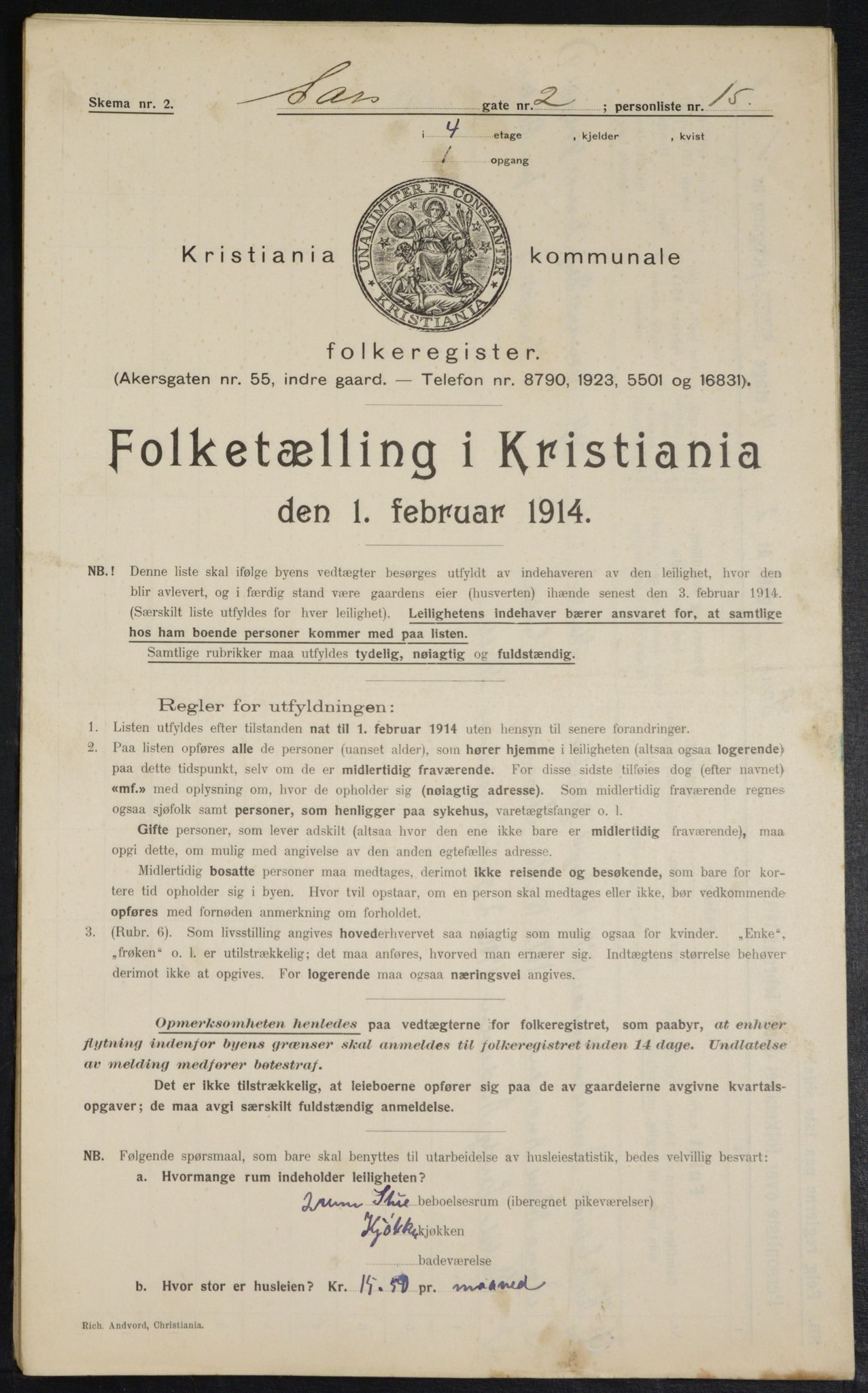 OBA, Municipal Census 1914 for Kristiania, 1914, p. 89034