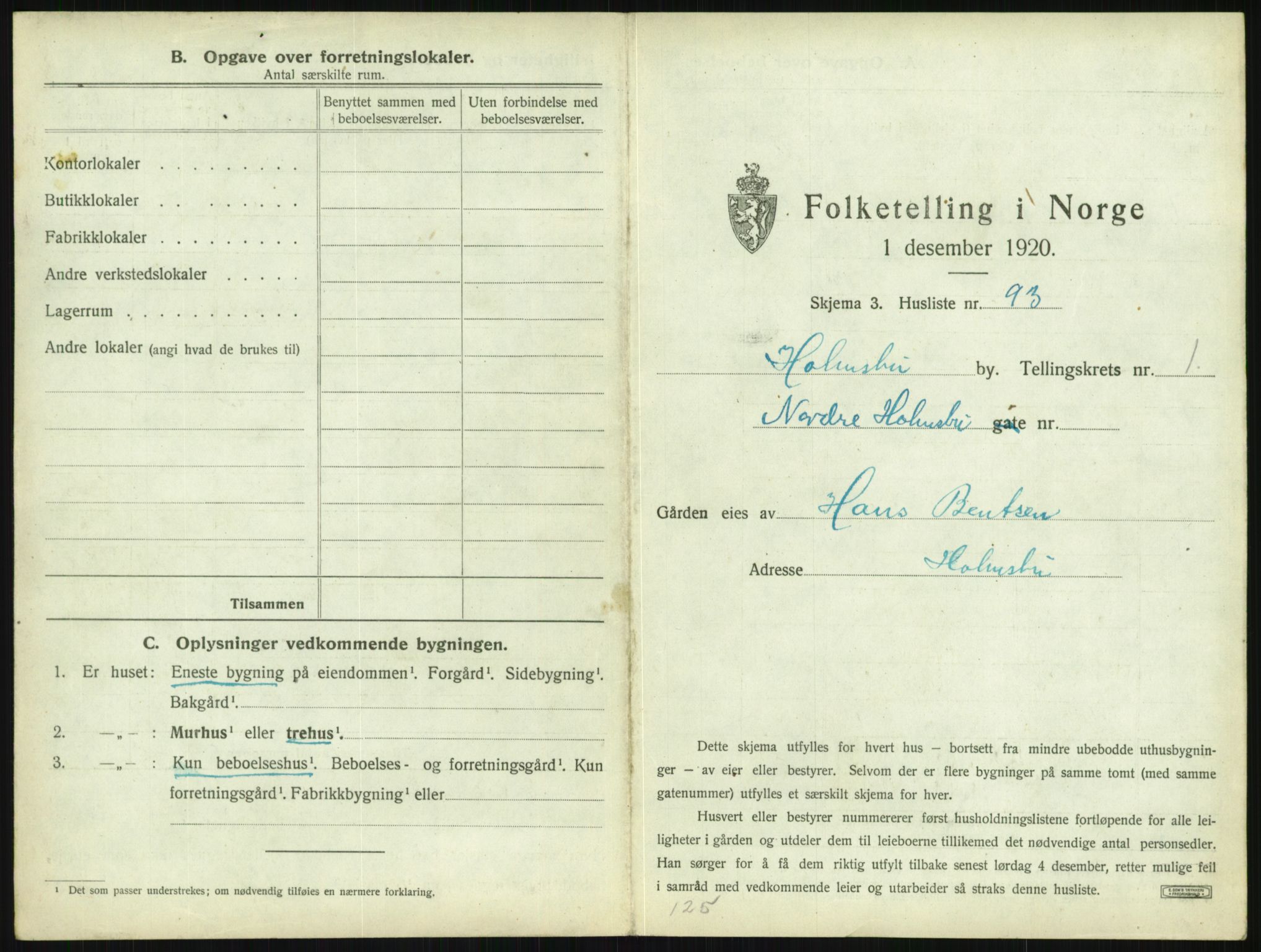 SAKO, 1920 census for Holmsbu, 1920, p. 202