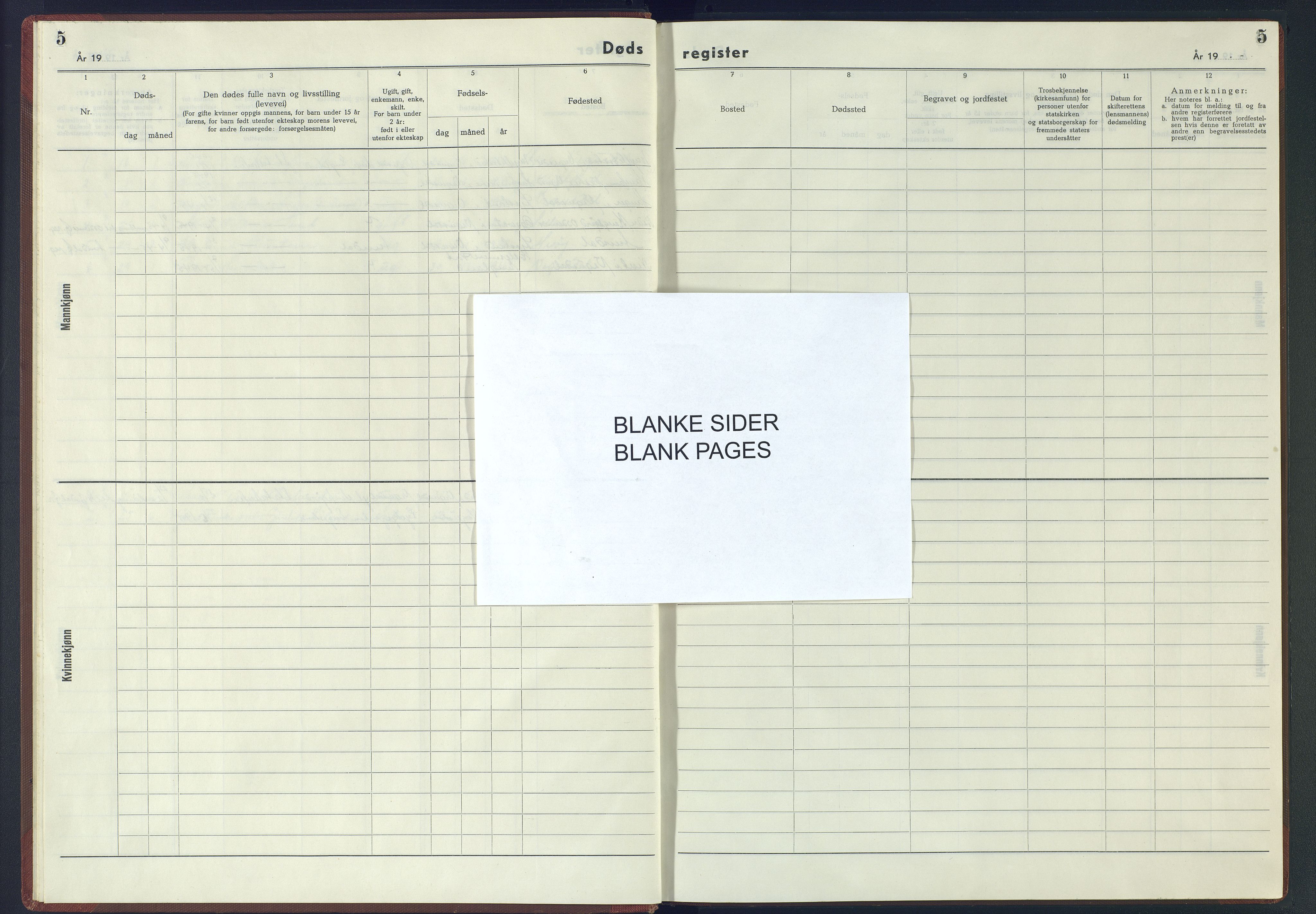 Herefoss sokneprestkontor, AV/SAK-1111-0019/J/Jb/L0009: II.6.9 - Dødsfallsregister Vegusdal, 1942-1945