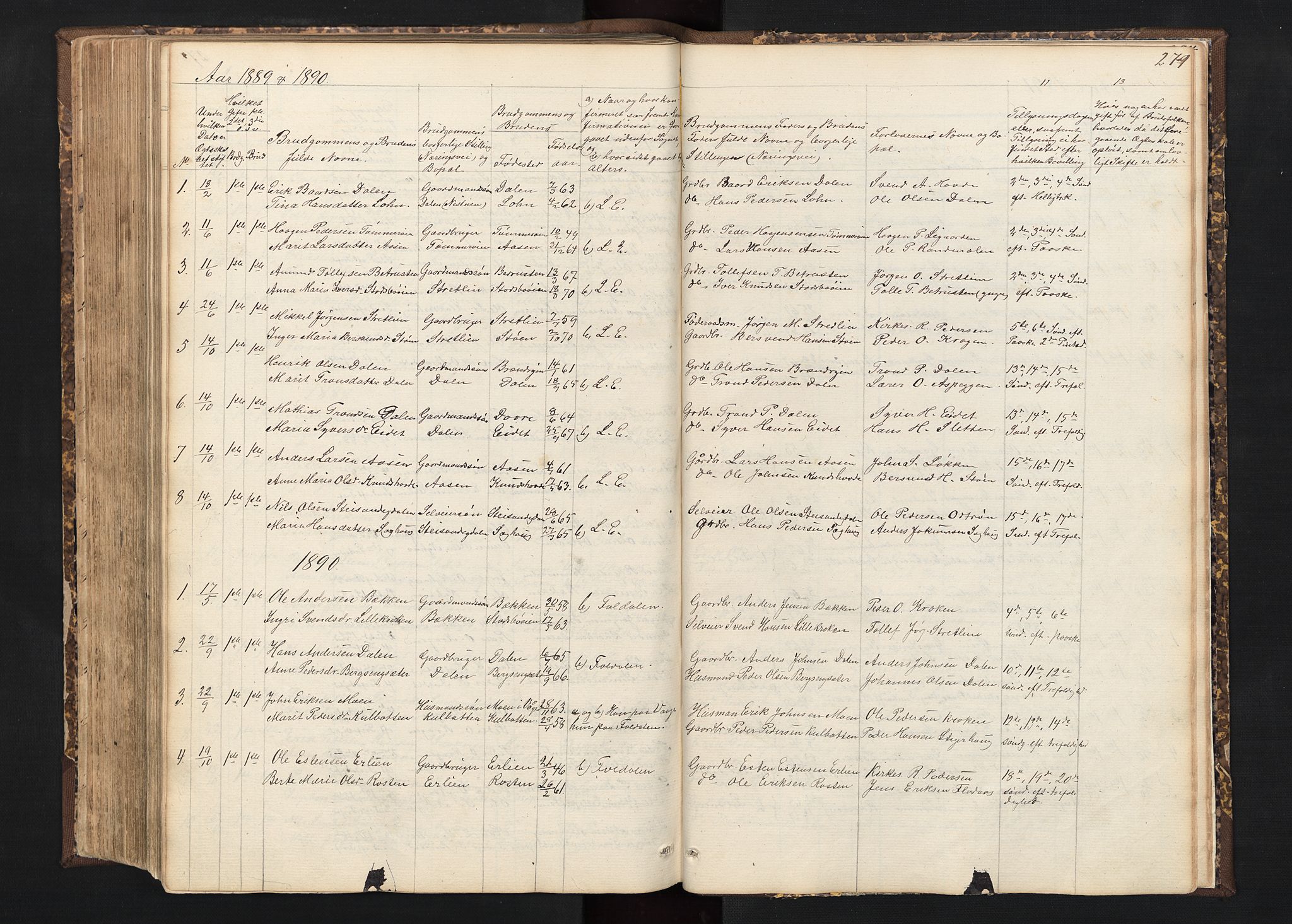 Alvdal prestekontor, SAH/PREST-060/H/Ha/Hab/L0001: Parish register (copy) no. 1, 1857-1893, p. 279