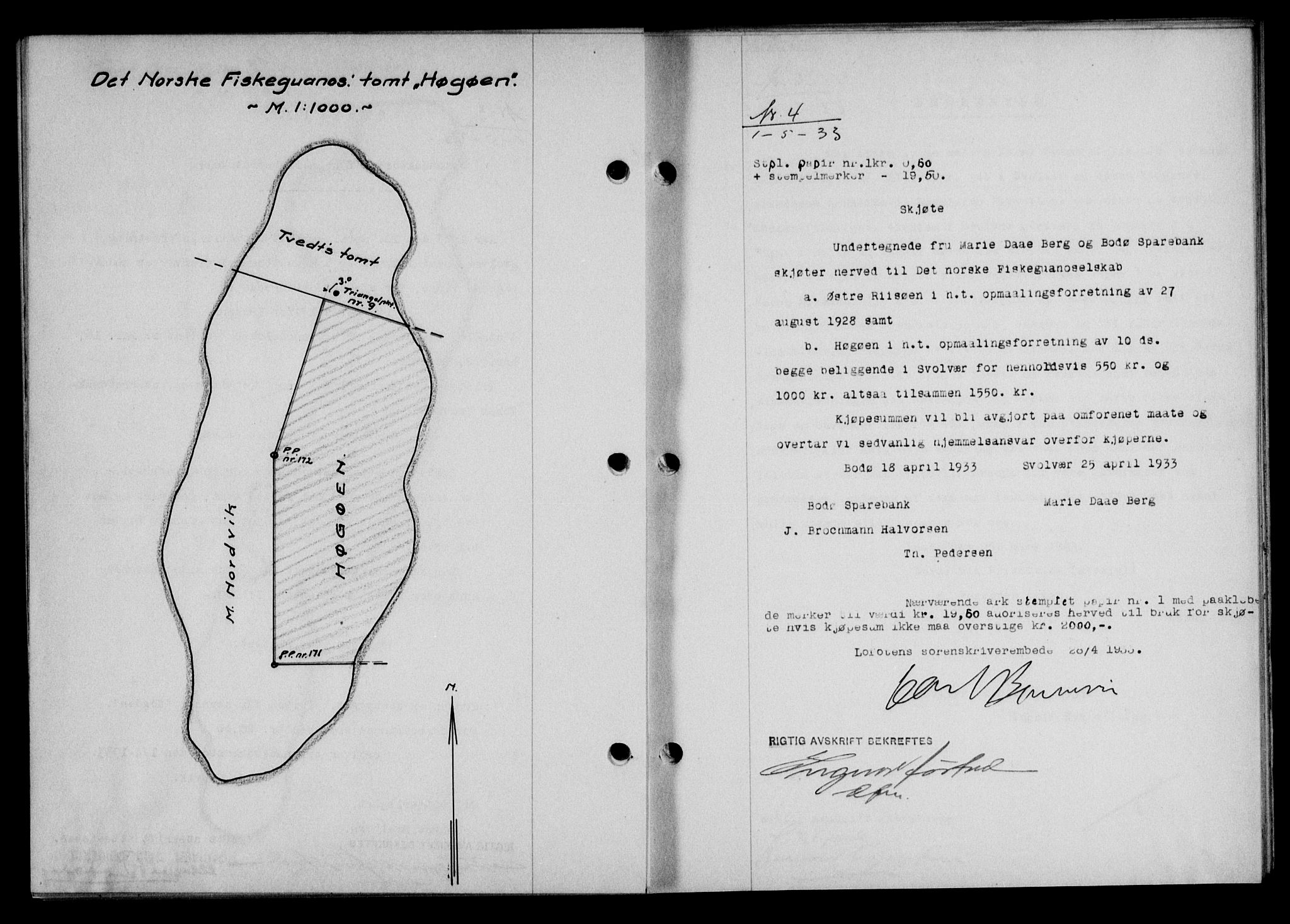Lofoten sorenskriveri, SAT/A-0017/1/2/2C/L0027b: Mortgage book no. 27b, 1933-1933, Deed date: 01.05.1933