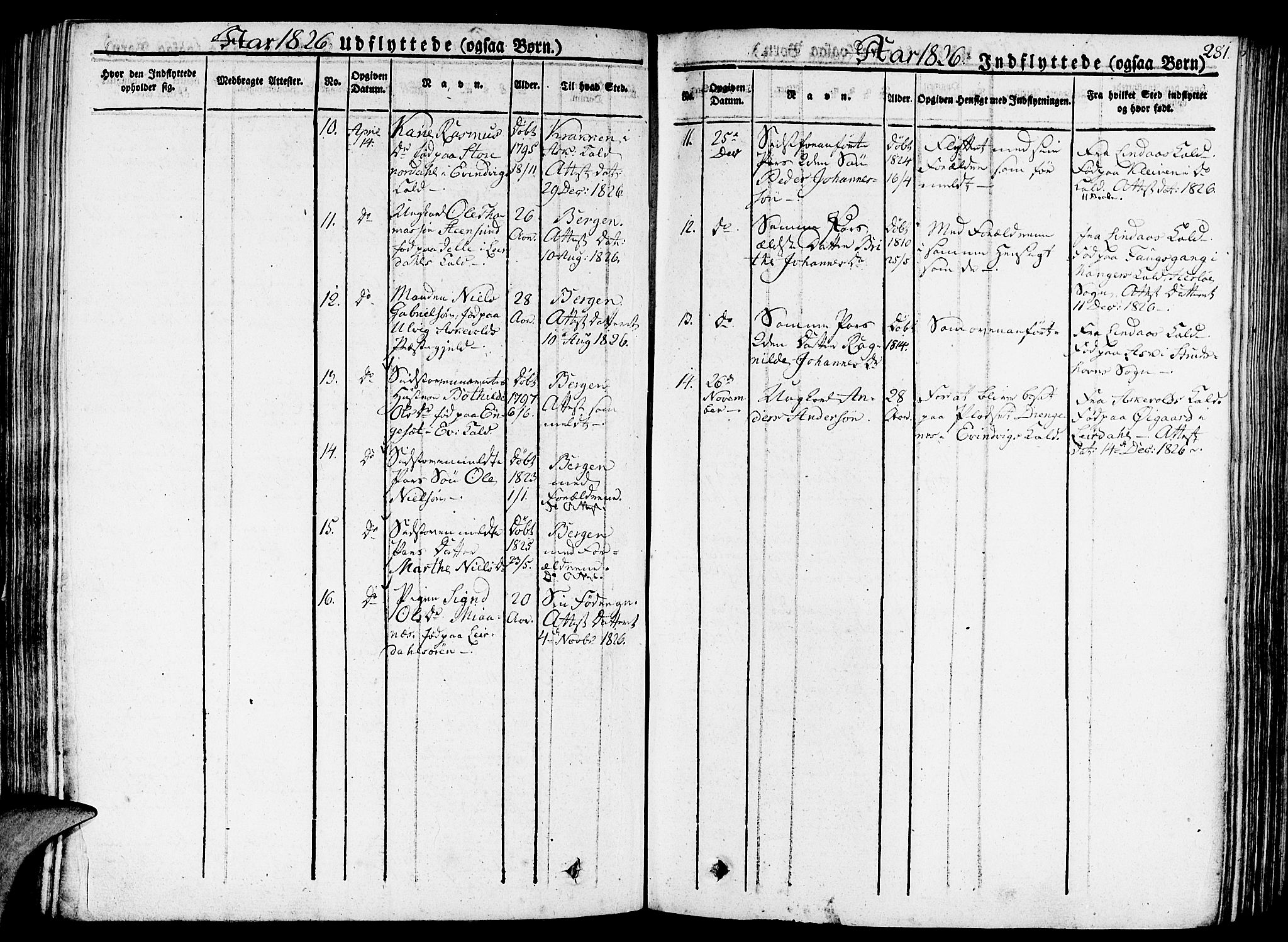 Gulen sokneprestembete, SAB/A-80201/H/Haa/Haaa/L0019: Parish register (official) no. A 19, 1826-1836, p. 281