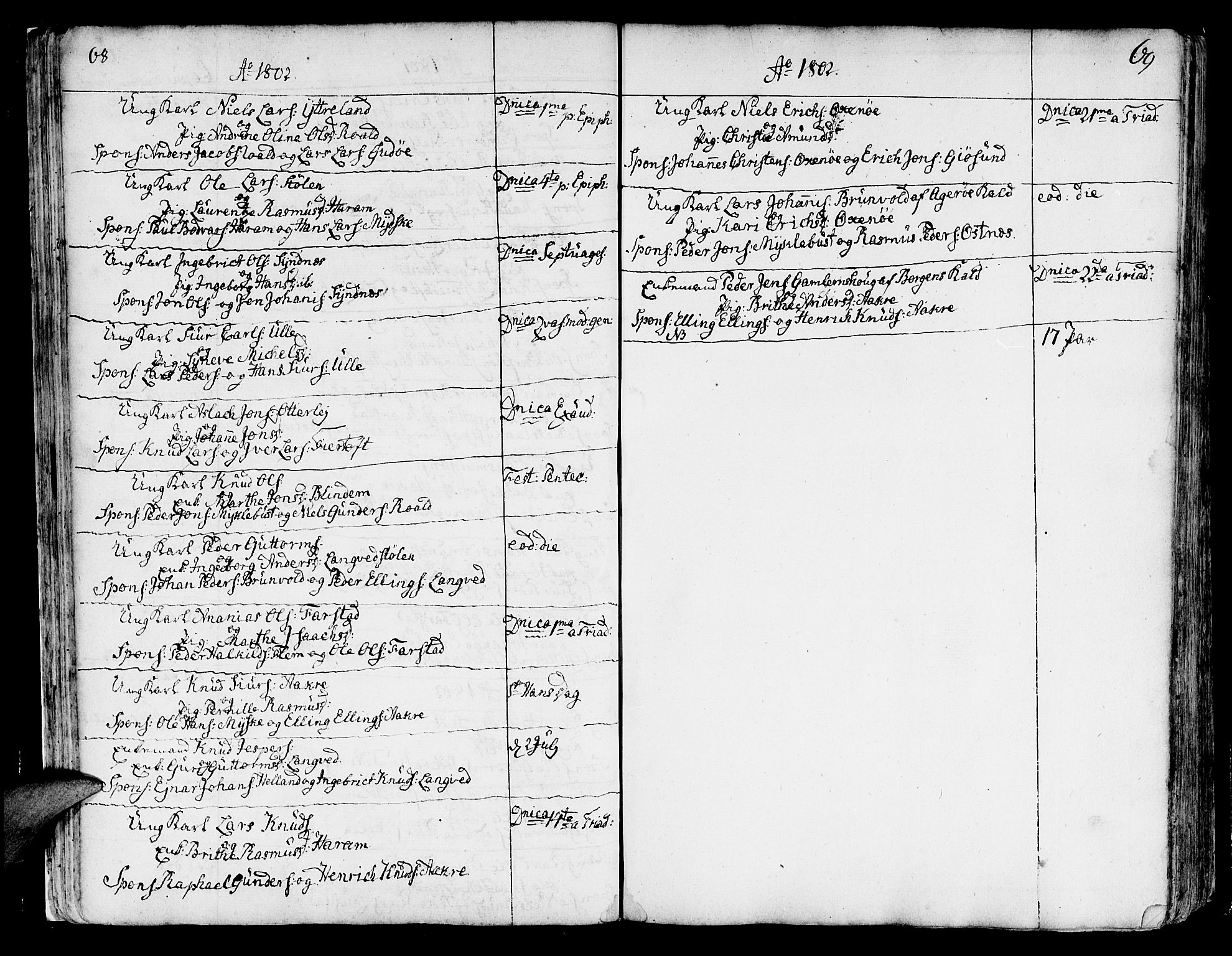 Ministerialprotokoller, klokkerbøker og fødselsregistre - Møre og Romsdal, SAT/A-1454/536/L0493: Parish register (official) no. 536A02, 1739-1802, p. 68-69