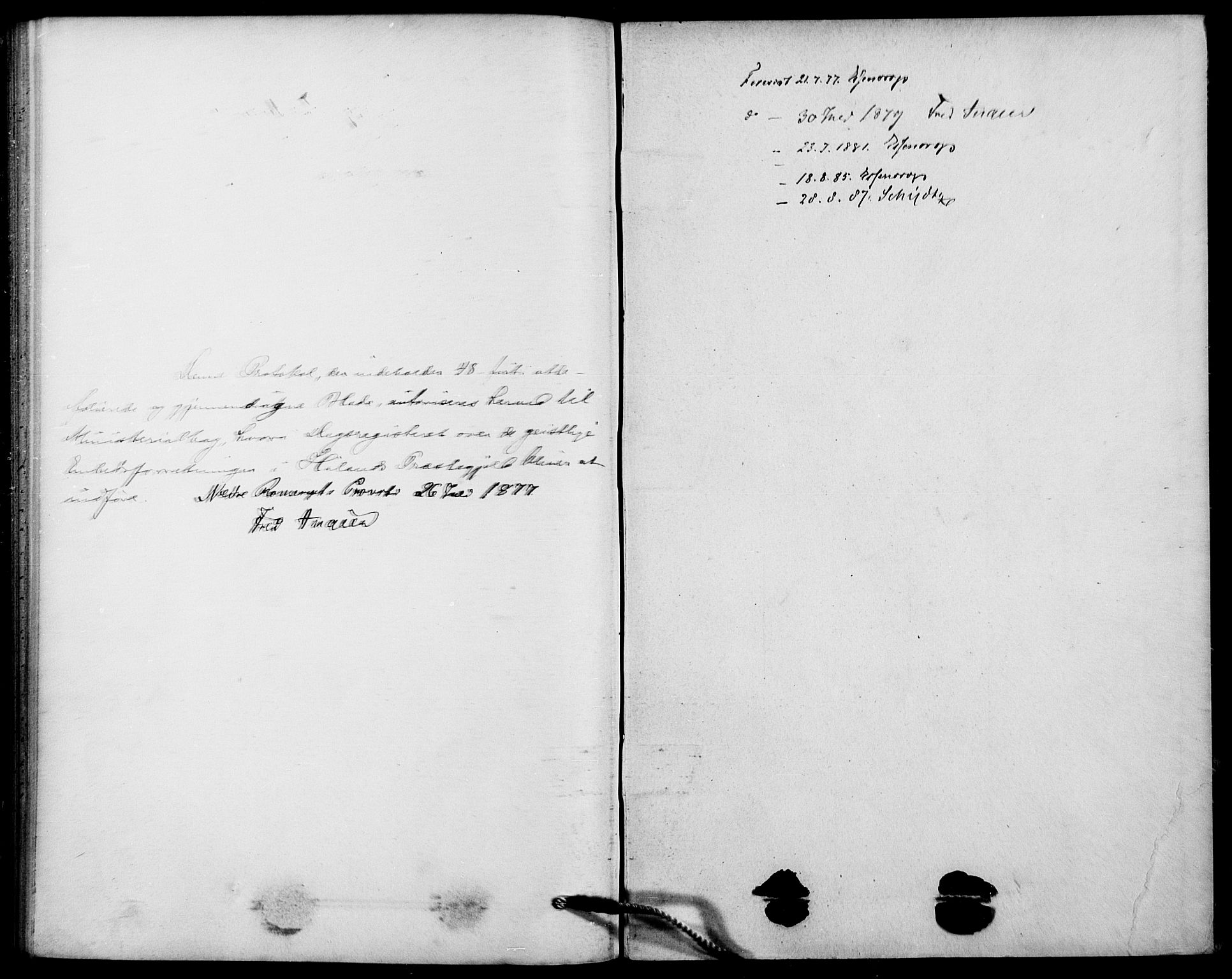 Høland prestekontor Kirkebøker, SAO/A-10346a/I/Ia/L0001: Diary records no. I 1, 1877-1886