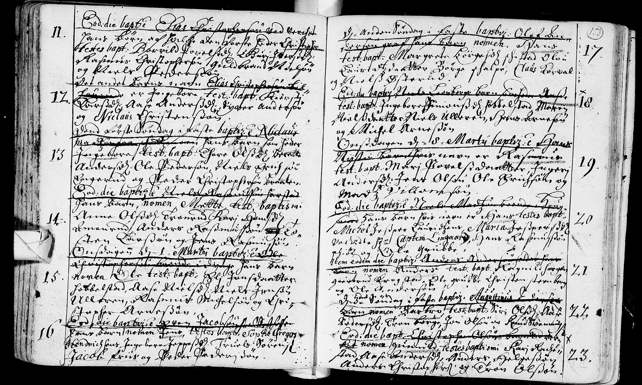 Eiker kirkebøker, AV/SAKO-A-4/F/Fa/L0002: Parish register (official) no. I 2, 1705-1724, p. 153