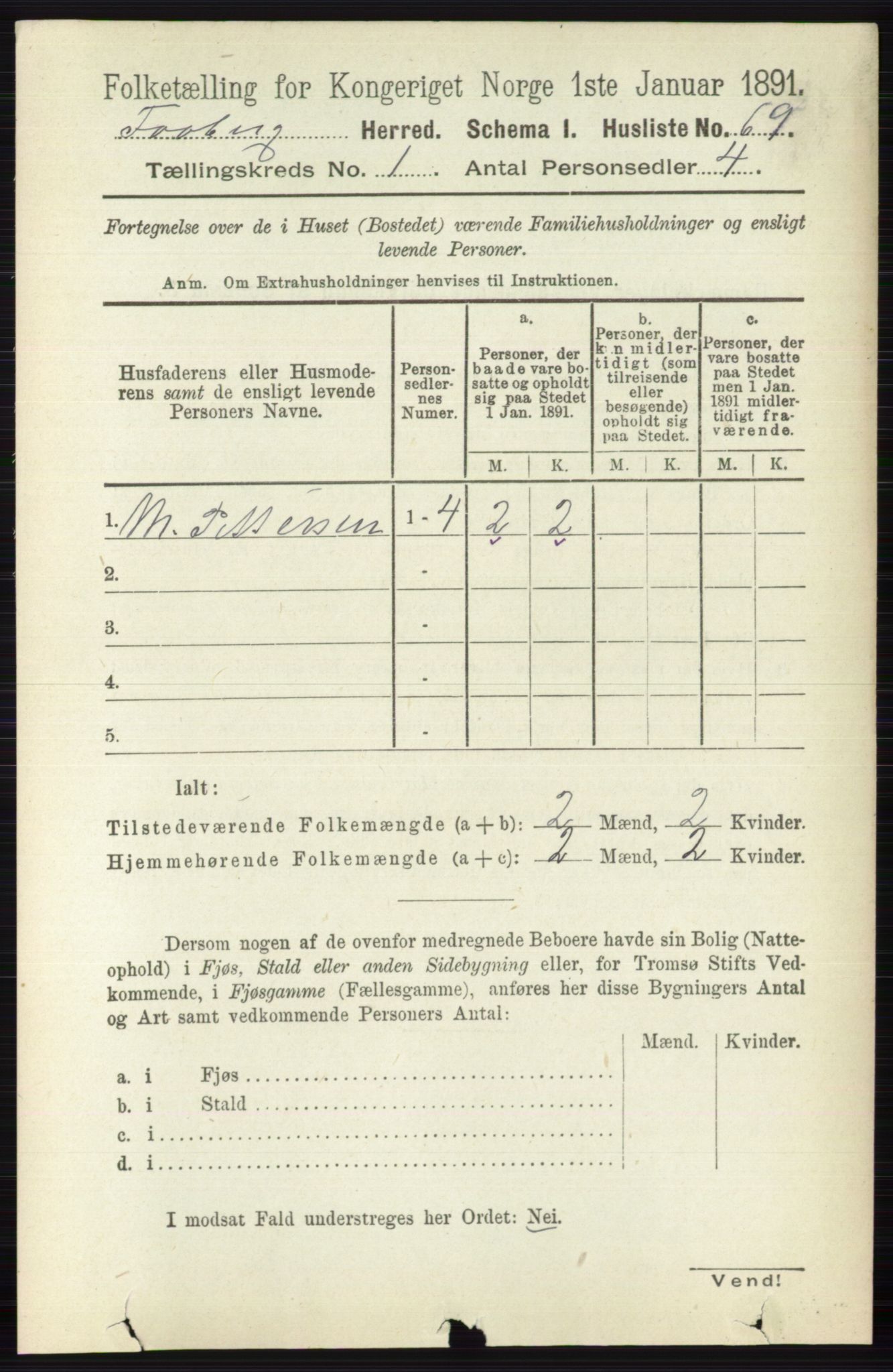 RA, 1891 census for 0524 Fåberg, 1891, p. 106