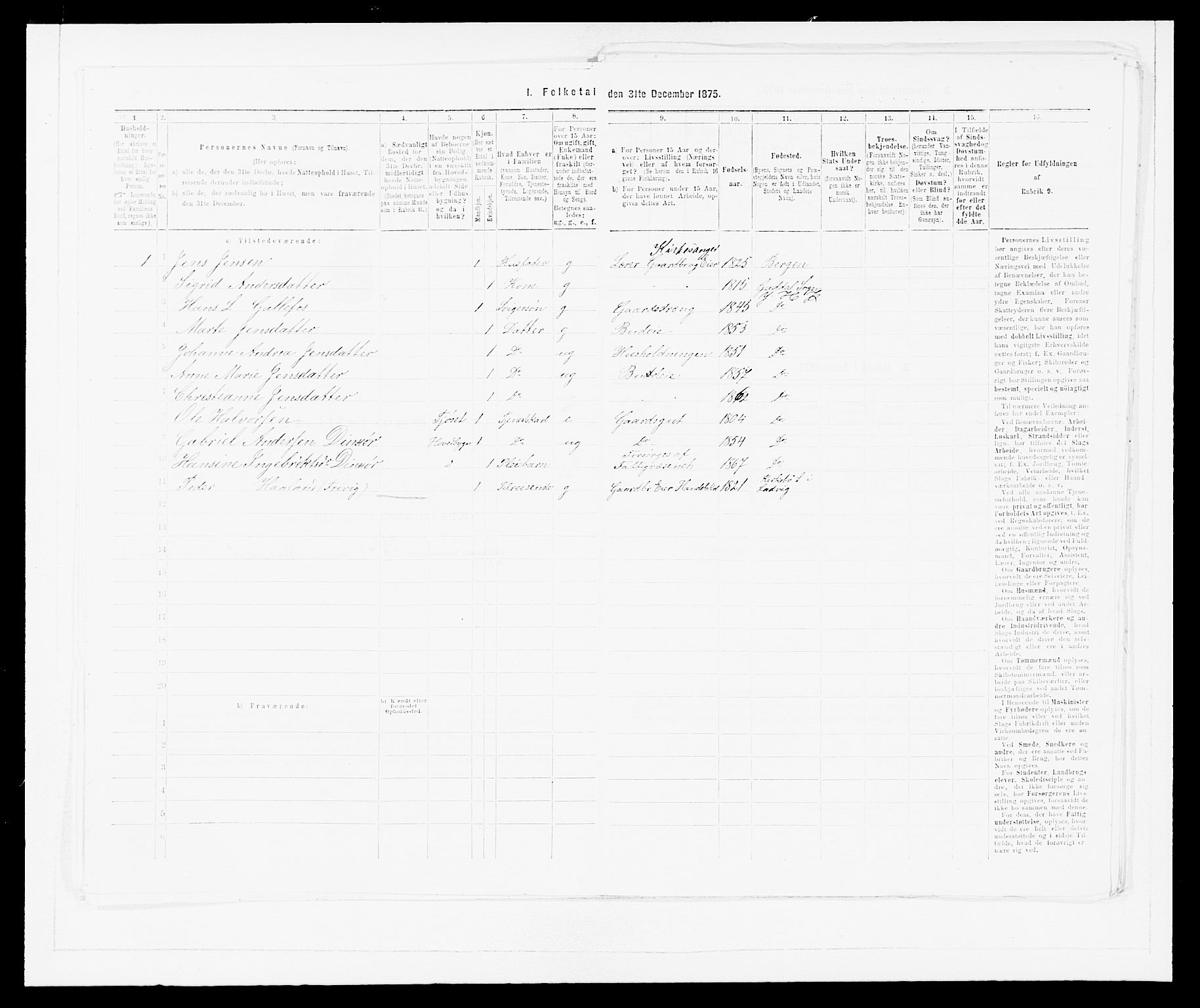 SAB, 1875 census for 1429P Ytre Holmedal, 1875, p. 1151
