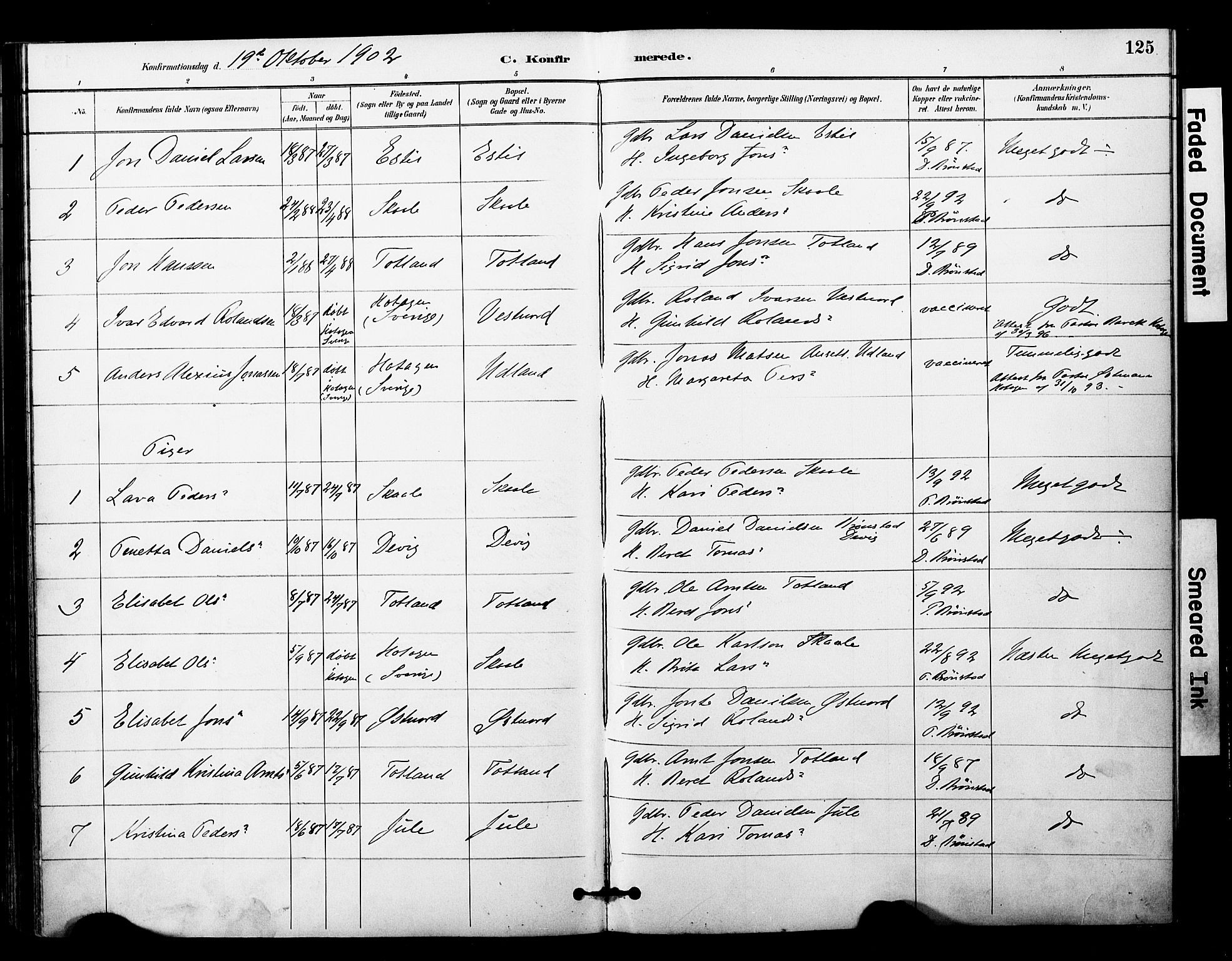 Ministerialprotokoller, klokkerbøker og fødselsregistre - Nord-Trøndelag, SAT/A-1458/757/L0505: Parish register (official) no. 757A01, 1882-1904, p. 125