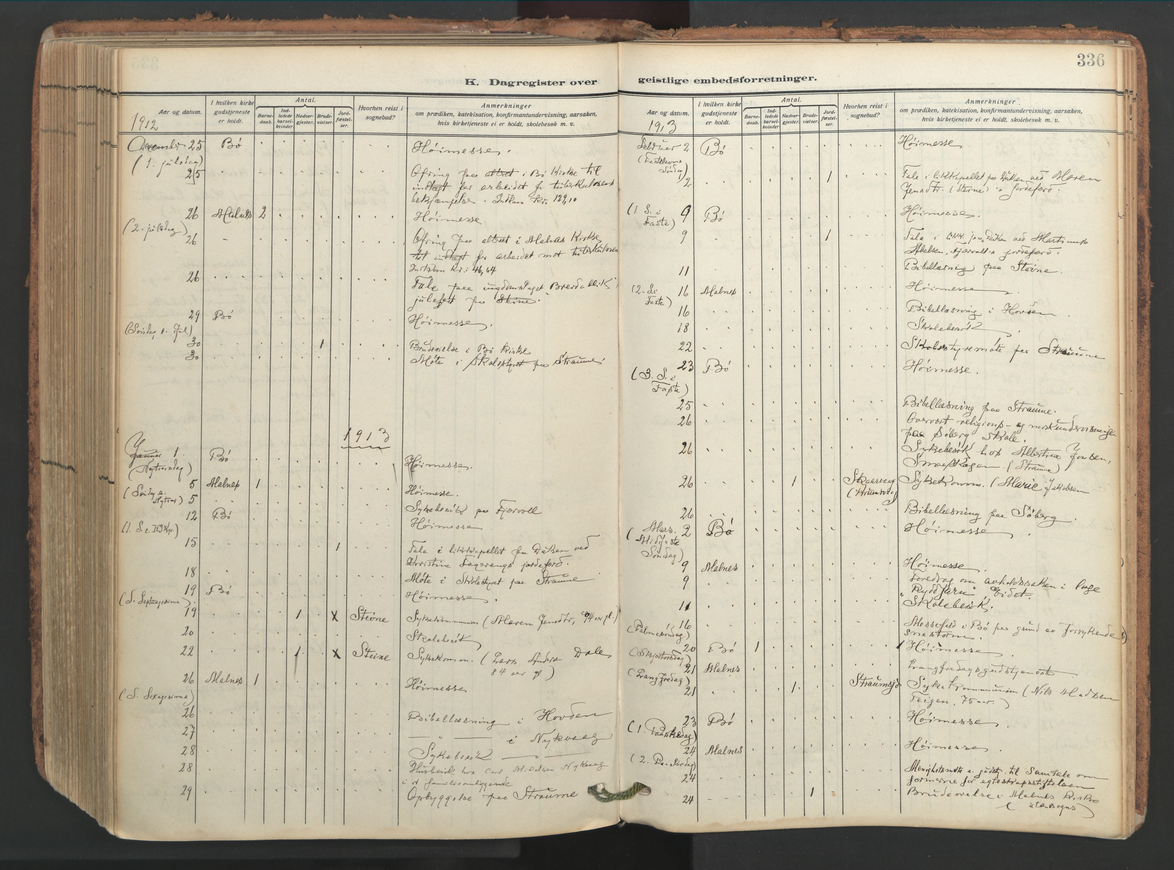 Ministerialprotokoller, klokkerbøker og fødselsregistre - Nordland, AV/SAT-A-1459/891/L1306: Parish register (official) no. 891A11, 1911-1927, p. 336