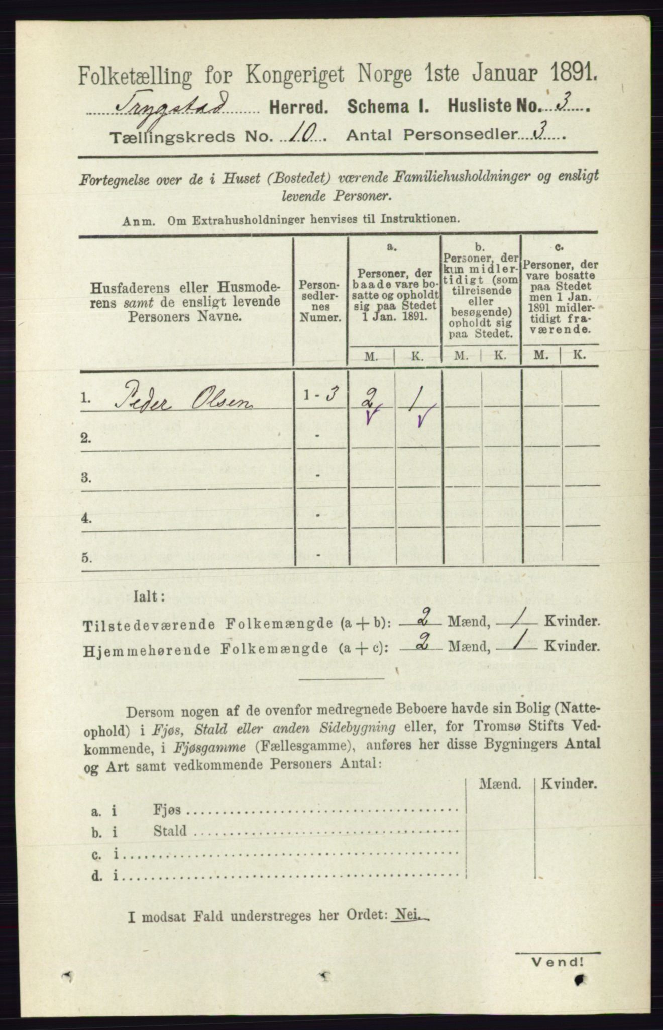 RA, 1891 Census for 0122 Trøgstad, 1891, p. 4233