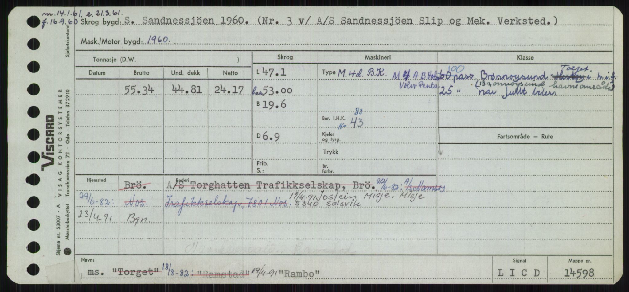 Sjøfartsdirektoratet med forløpere, Skipsmålingen, AV/RA-S-1627/H/Ha/L0004/0002: Fartøy, Mas-R / Fartøy, Odin-R, p. 497