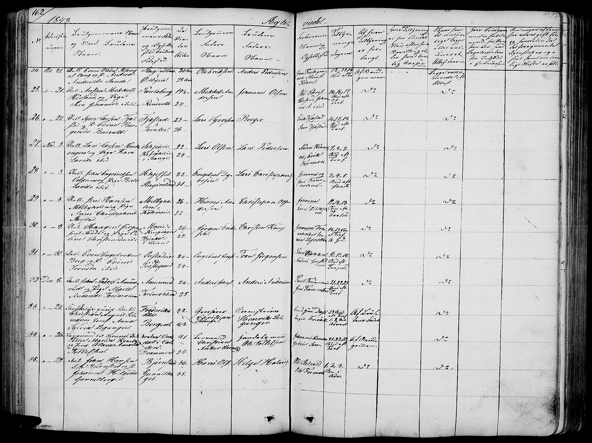 Romedal prestekontor, SAH/PREST-004/L/L0009: Parish register (copy) no. 9, 1846-1866, p. 162