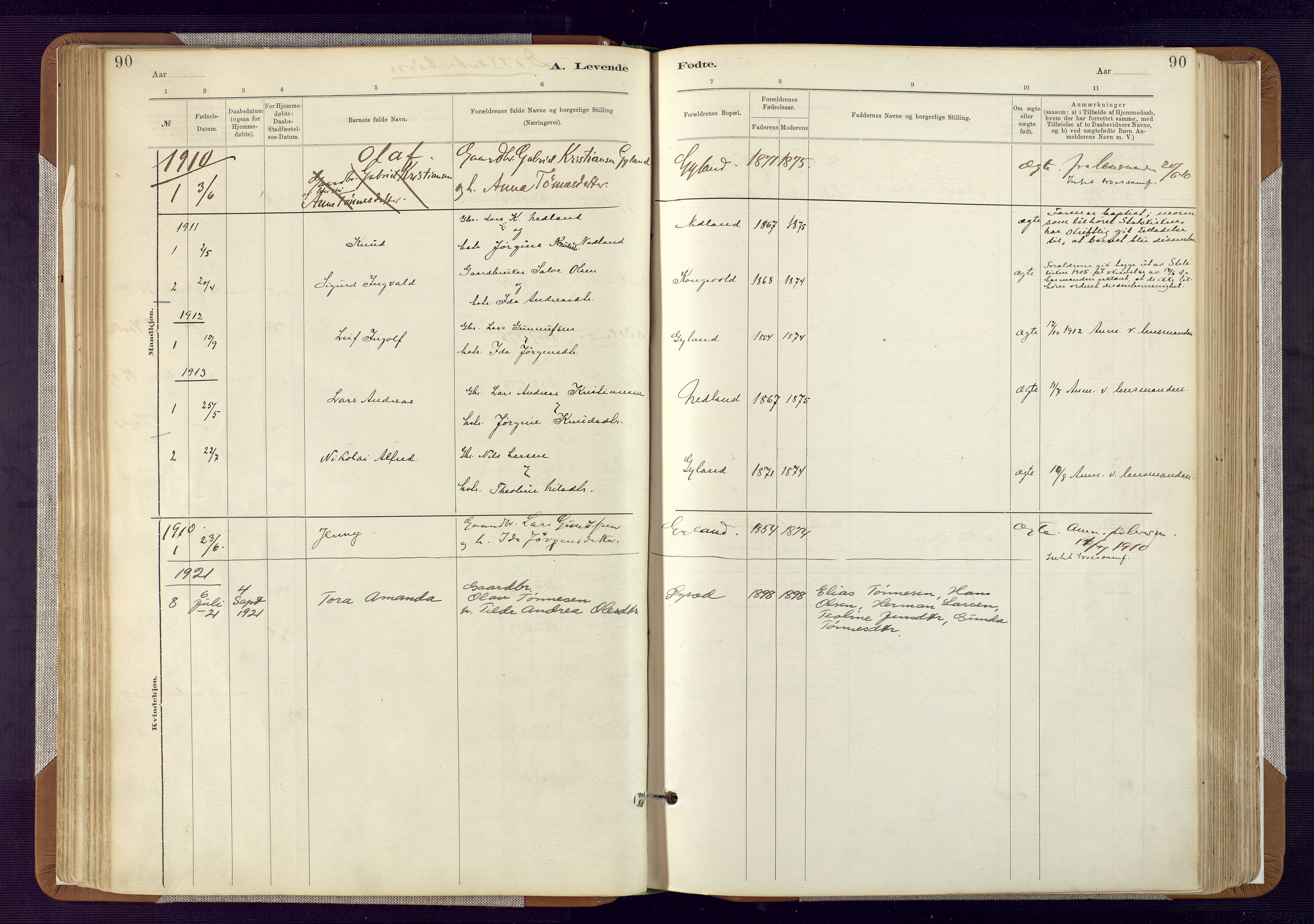 Bakke sokneprestkontor, SAK/1111-0002/F/Fa/Fab/L0003: Parish register (official) no. A 3, 1884-1921, p. 90