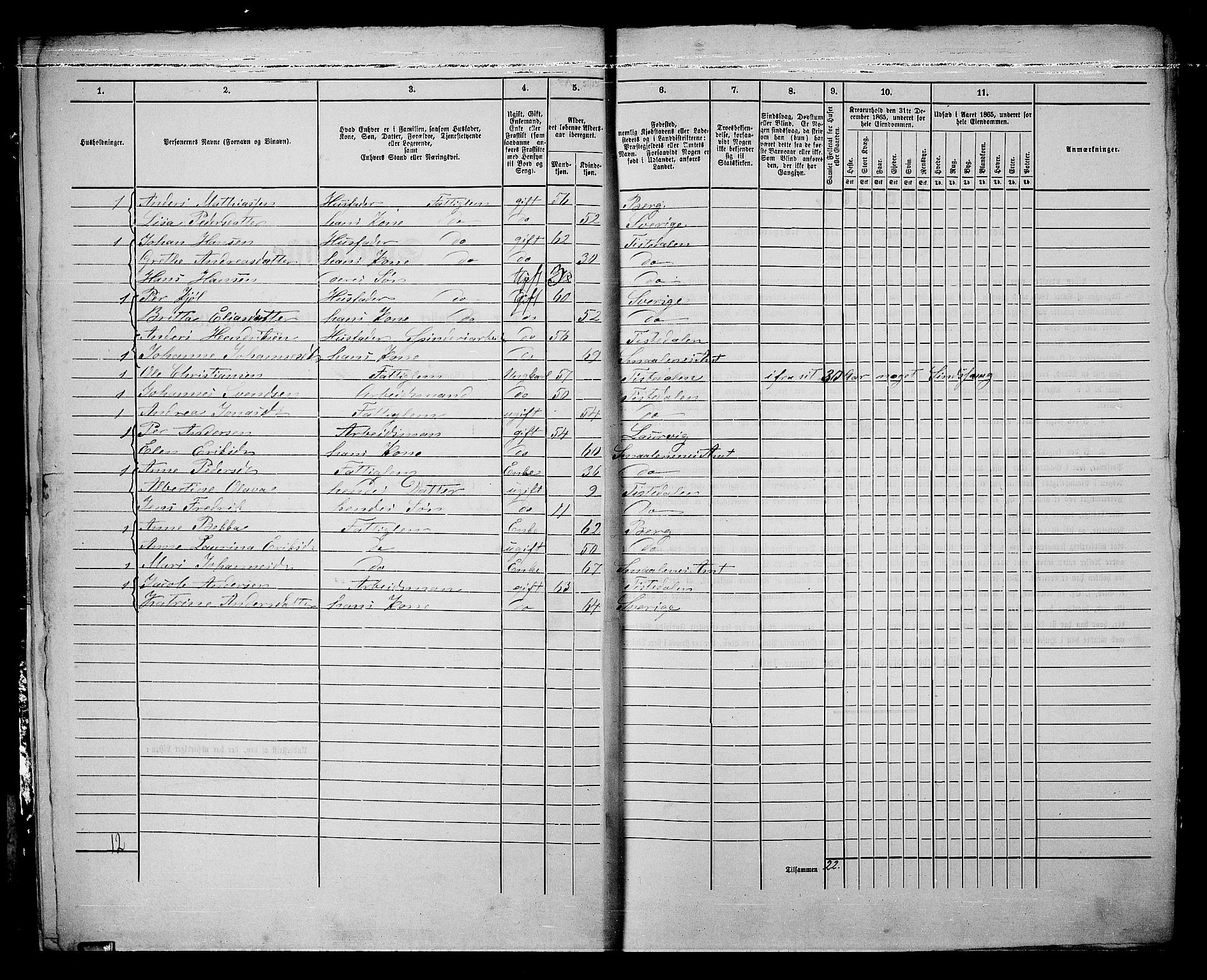 RA, 1865 census for Fredrikshald, 1865, p. 814