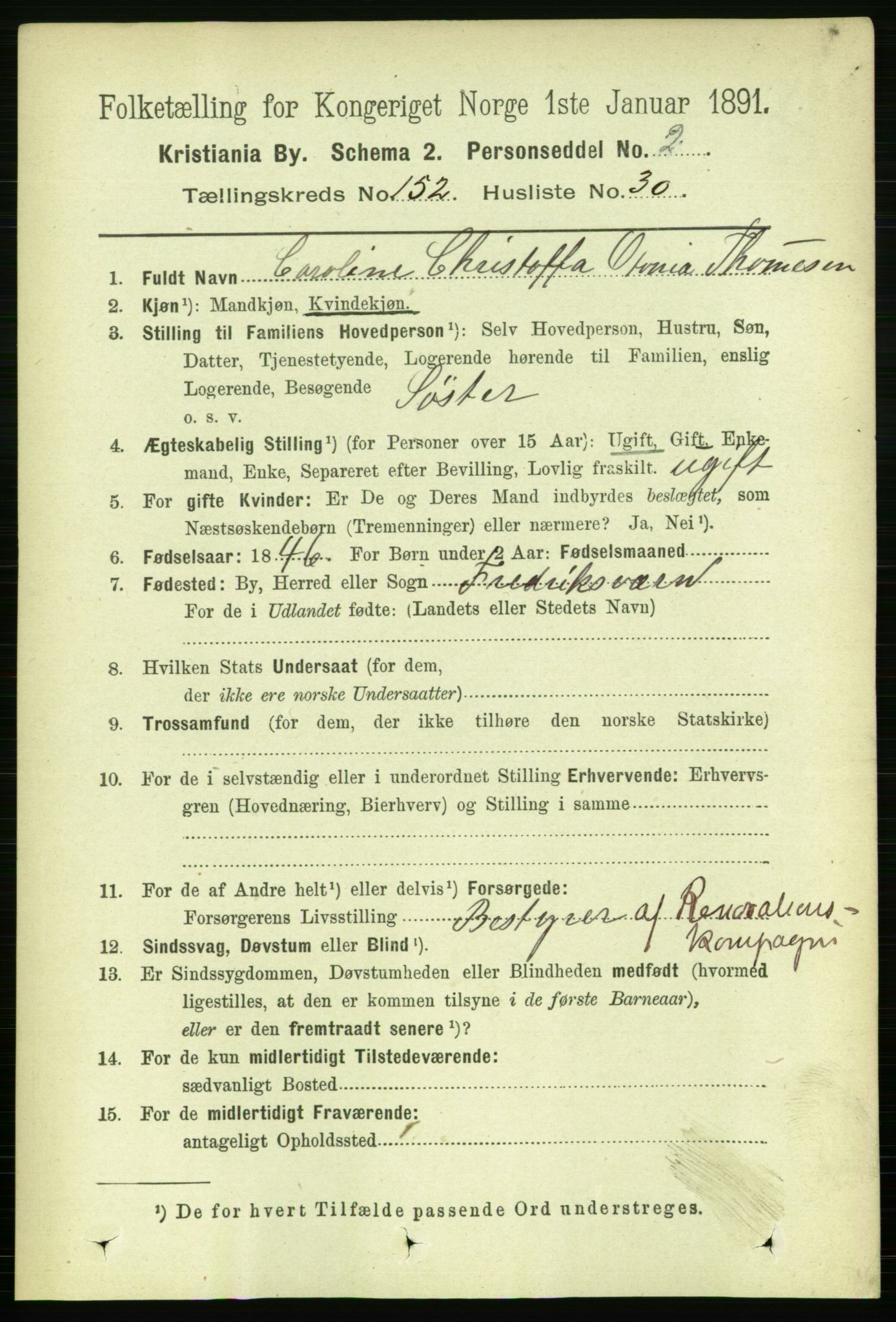 RA, 1891 census for 0301 Kristiania, 1891, p. 86183