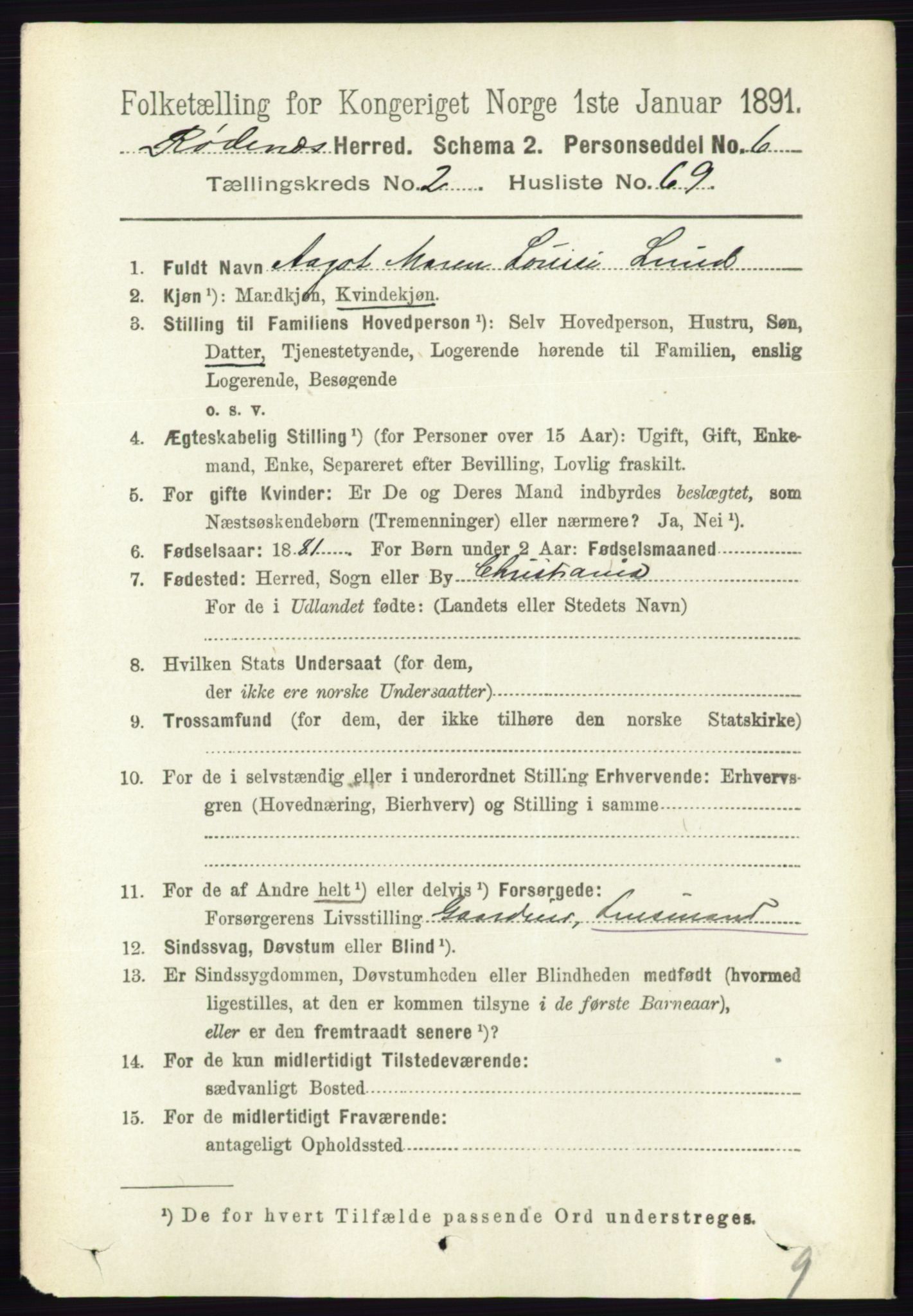 RA, 1891 census for 0120 Rødenes, 1891, p. 1120