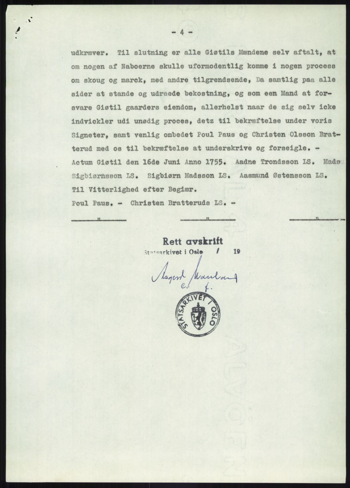 Statsarkivet i Kongsberg, AV/SAKO-A-0001/E/Ee/L0002: Avskrifter, SAO jnr. 961/1954 - 149/1955, 1954-1955, p. 40