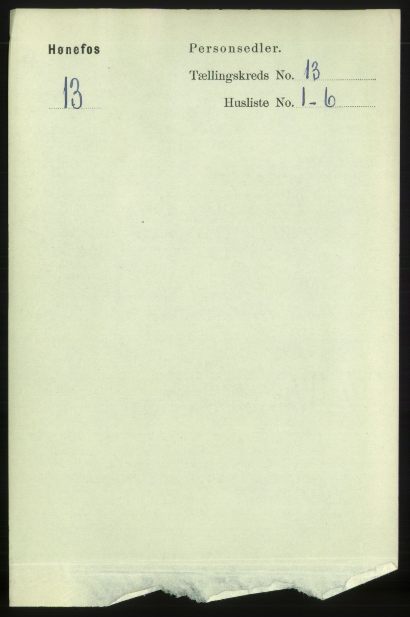 RA, 1891 census for 0601 Hønefoss, 1891, p. 1609