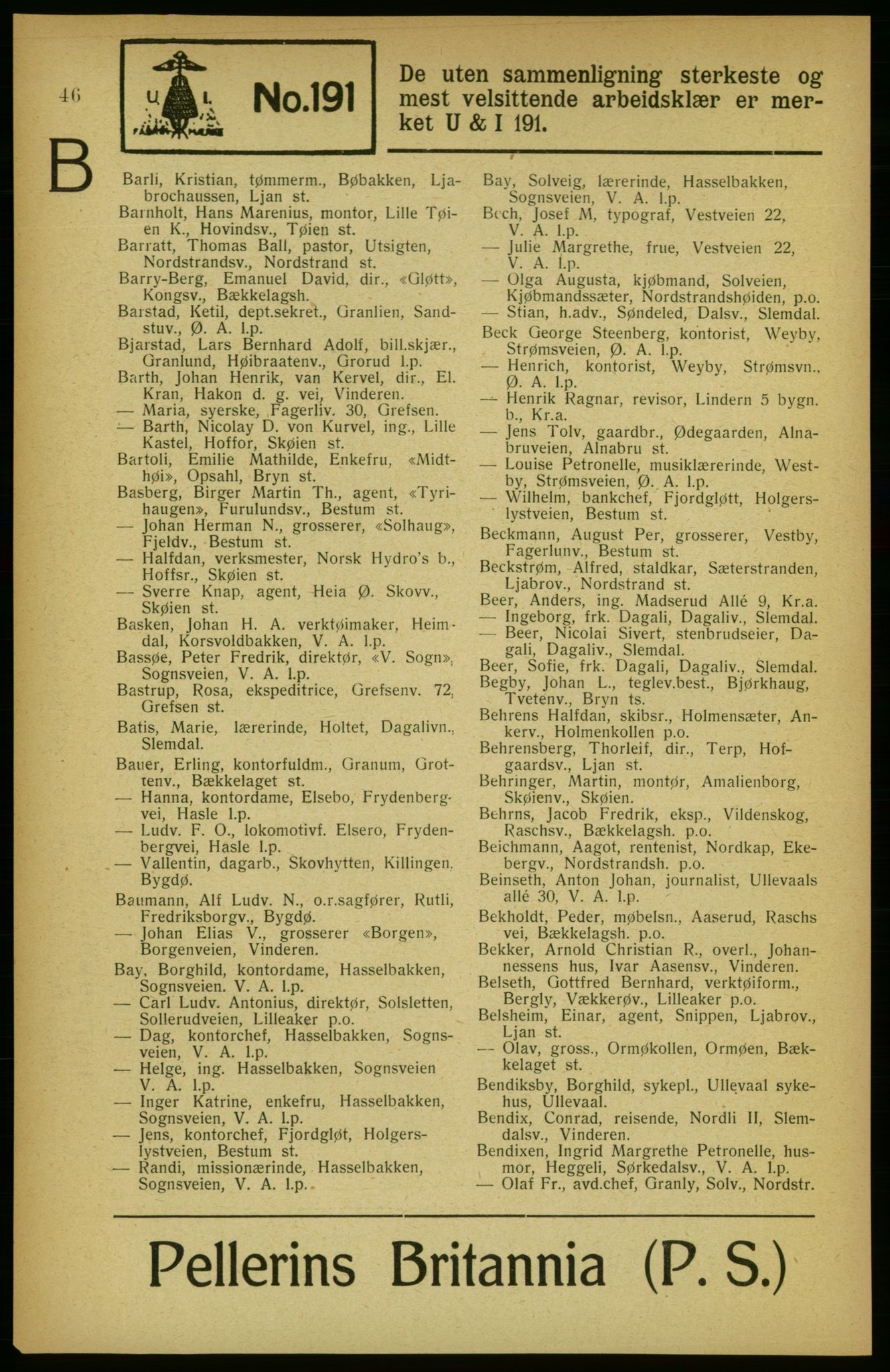 Aker adressebok/adressekalender, PUBL/001/A/002: Akers adressekalender, 1922, p. 46