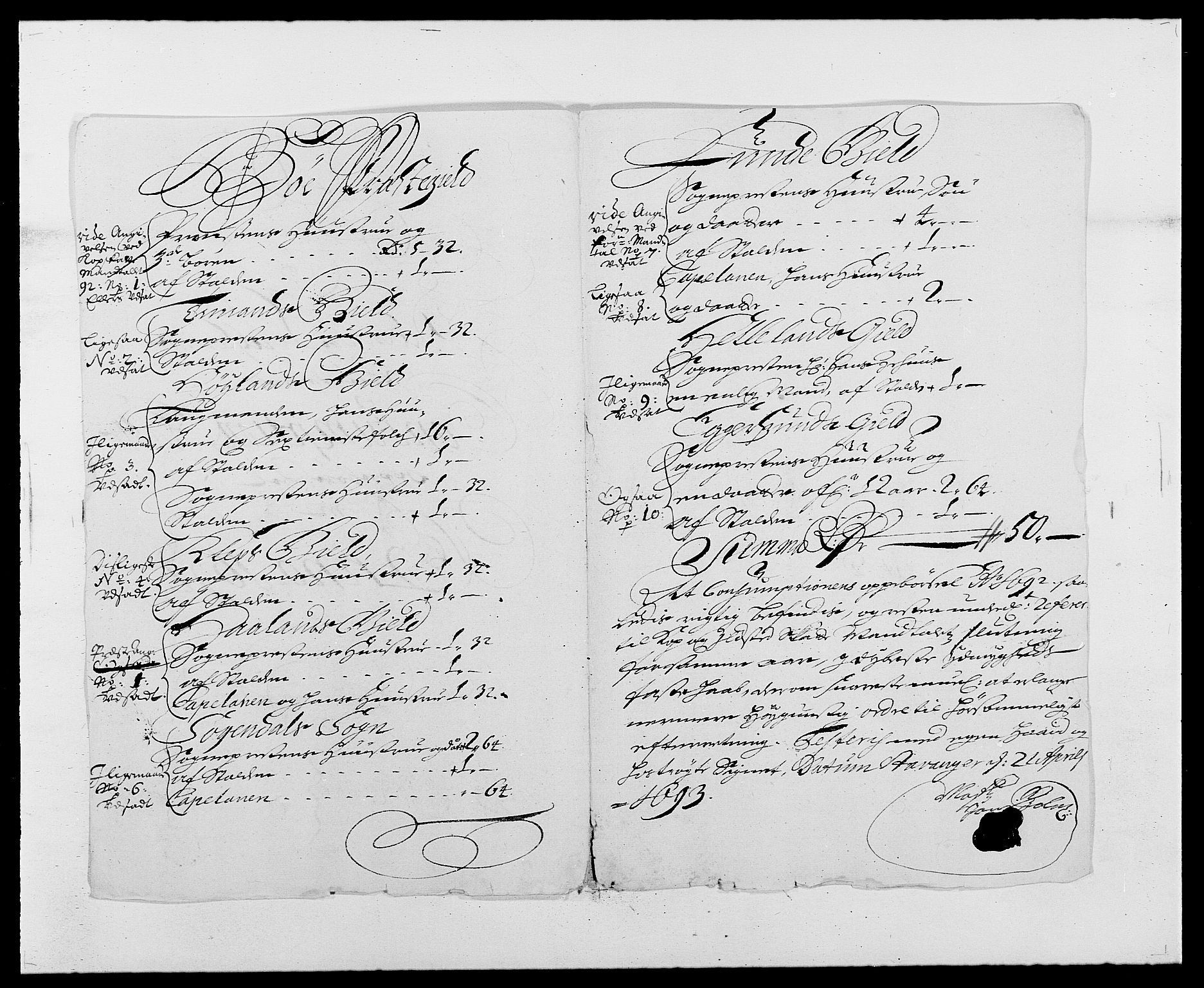 Rentekammeret inntil 1814, Reviderte regnskaper, Fogderegnskap, RA/EA-4092/R46/L2727: Fogderegnskap Jæren og Dalane, 1690-1693, p. 204