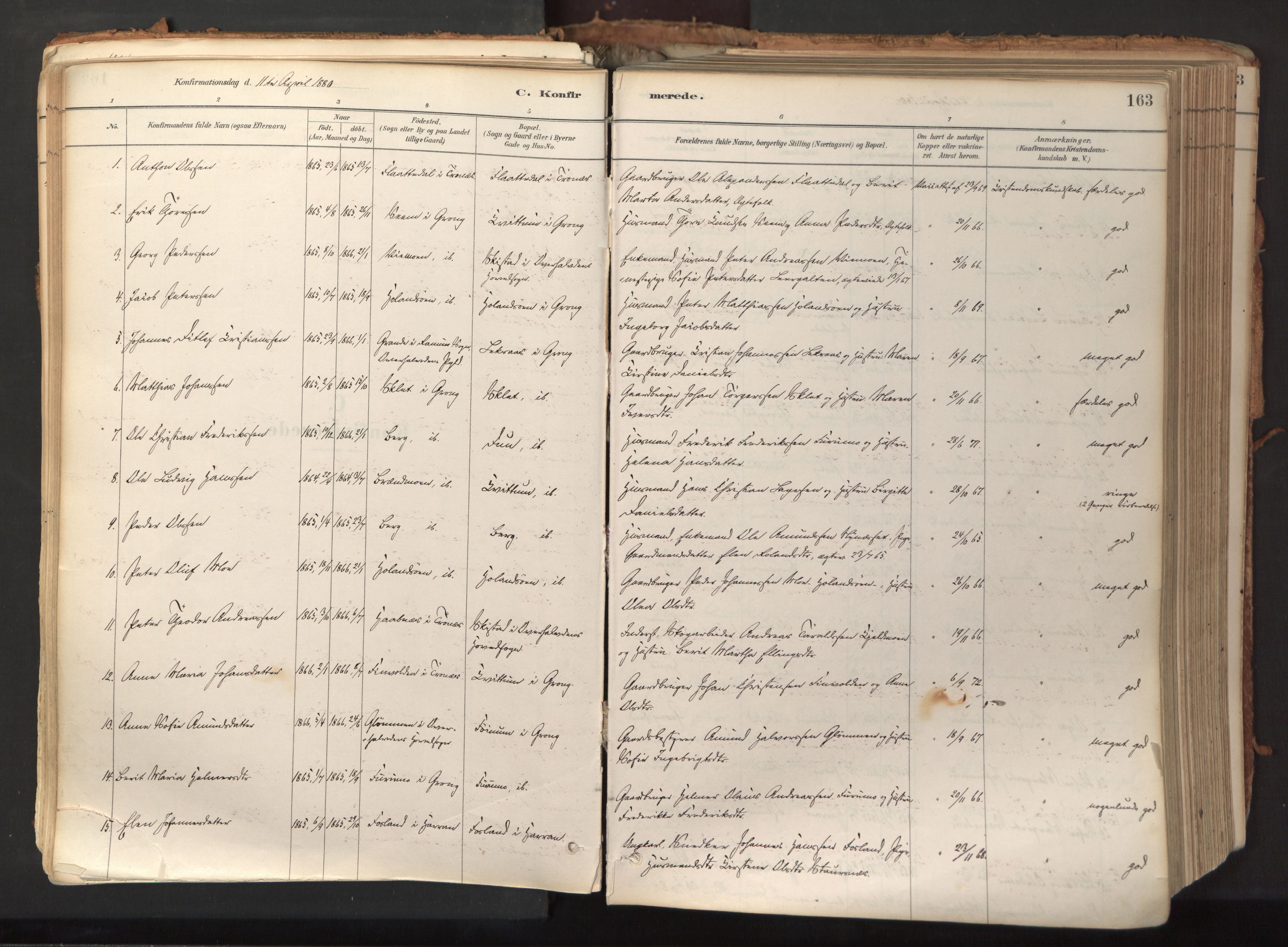 Ministerialprotokoller, klokkerbøker og fødselsregistre - Nord-Trøndelag, SAT/A-1458/758/L0519: Parish register (official) no. 758A04, 1880-1926, p. 163