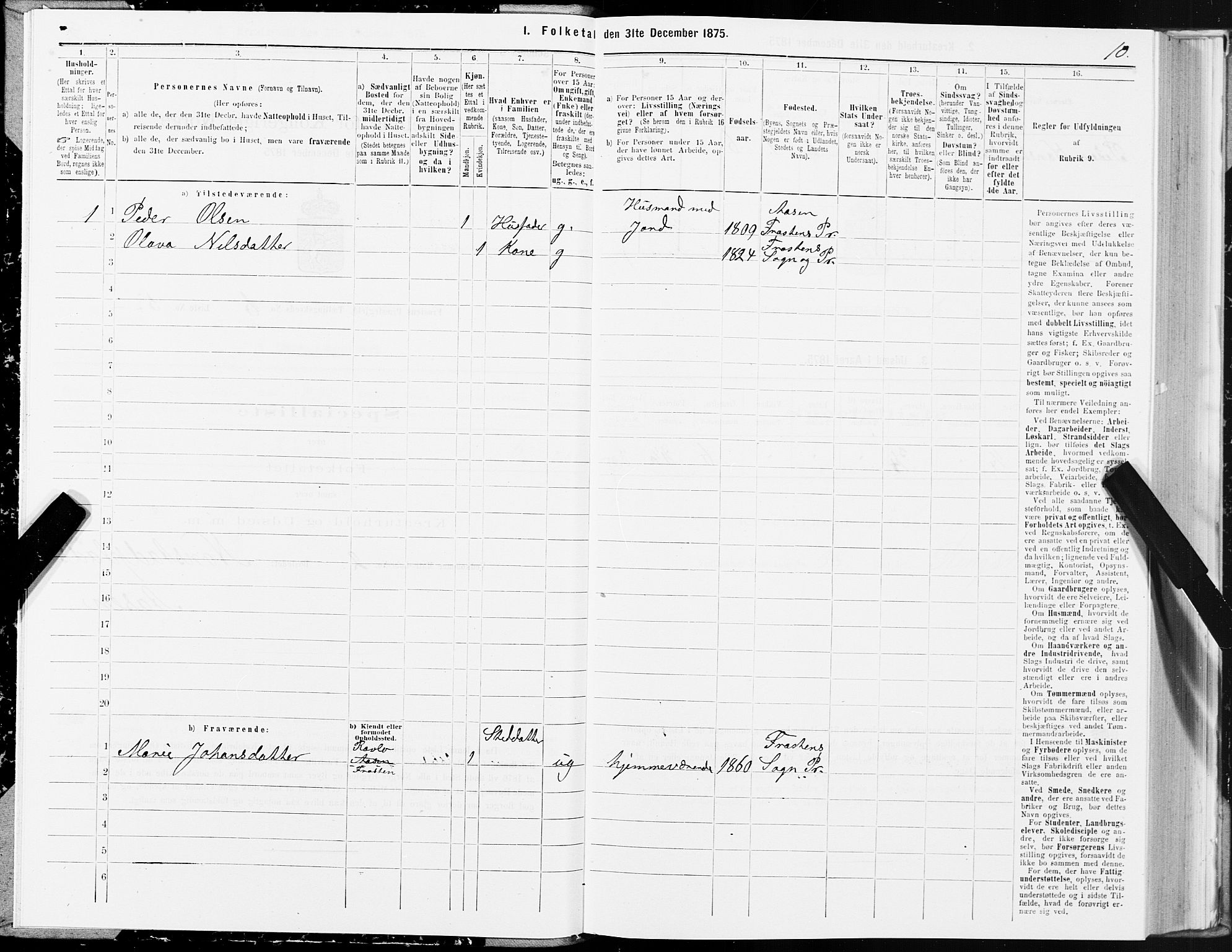 SAT, 1875 census for 1717P Frosta, 1875, p. 5010