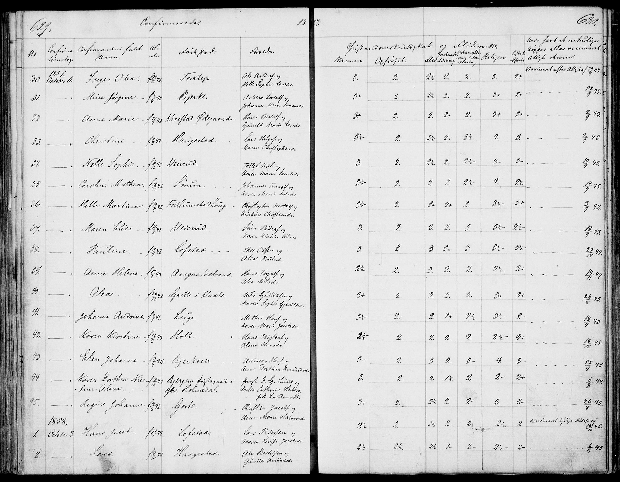 Våle kirkebøker, SAKO/A-334/F/Fa/L0009b: Parish register (official) no. I 9B, 1841-1860, p. 629-630