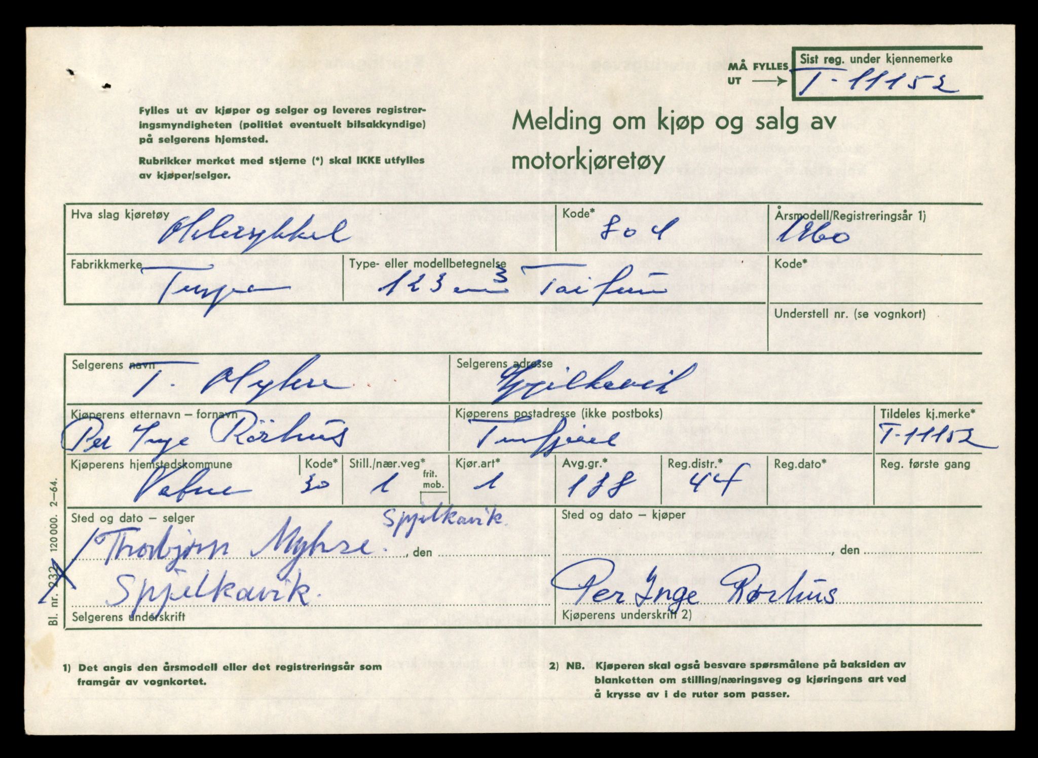 Møre og Romsdal vegkontor - Ålesund trafikkstasjon, AV/SAT-A-4099/F/Fe/L0026: Registreringskort for kjøretøy T 11046 - T 11160, 1927-1998, p. 2985