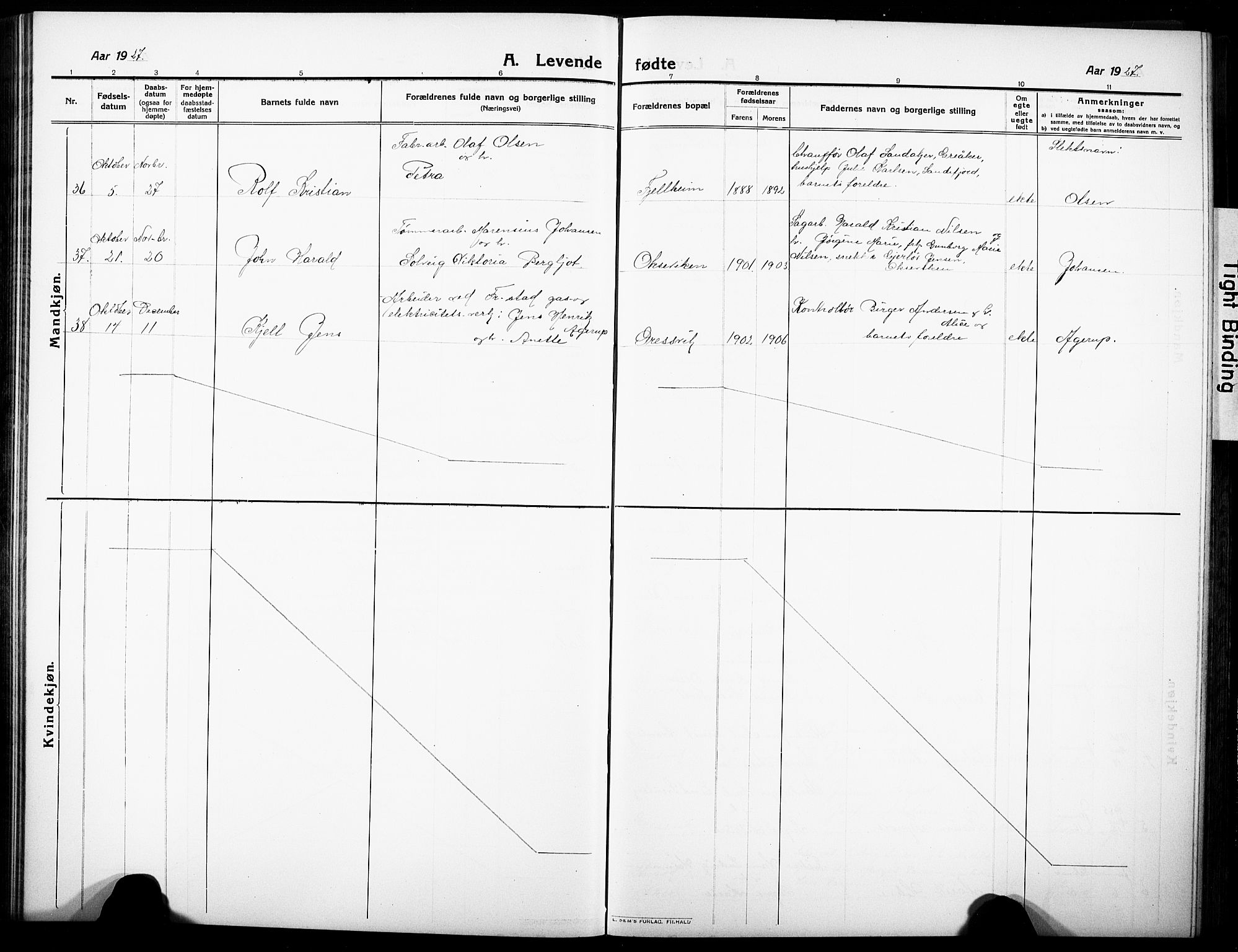 Onsøy prestekontor Kirkebøker, AV/SAO-A-10914/G/Gb/L0002: Parish register (copy) no. II 2, 1911-1933