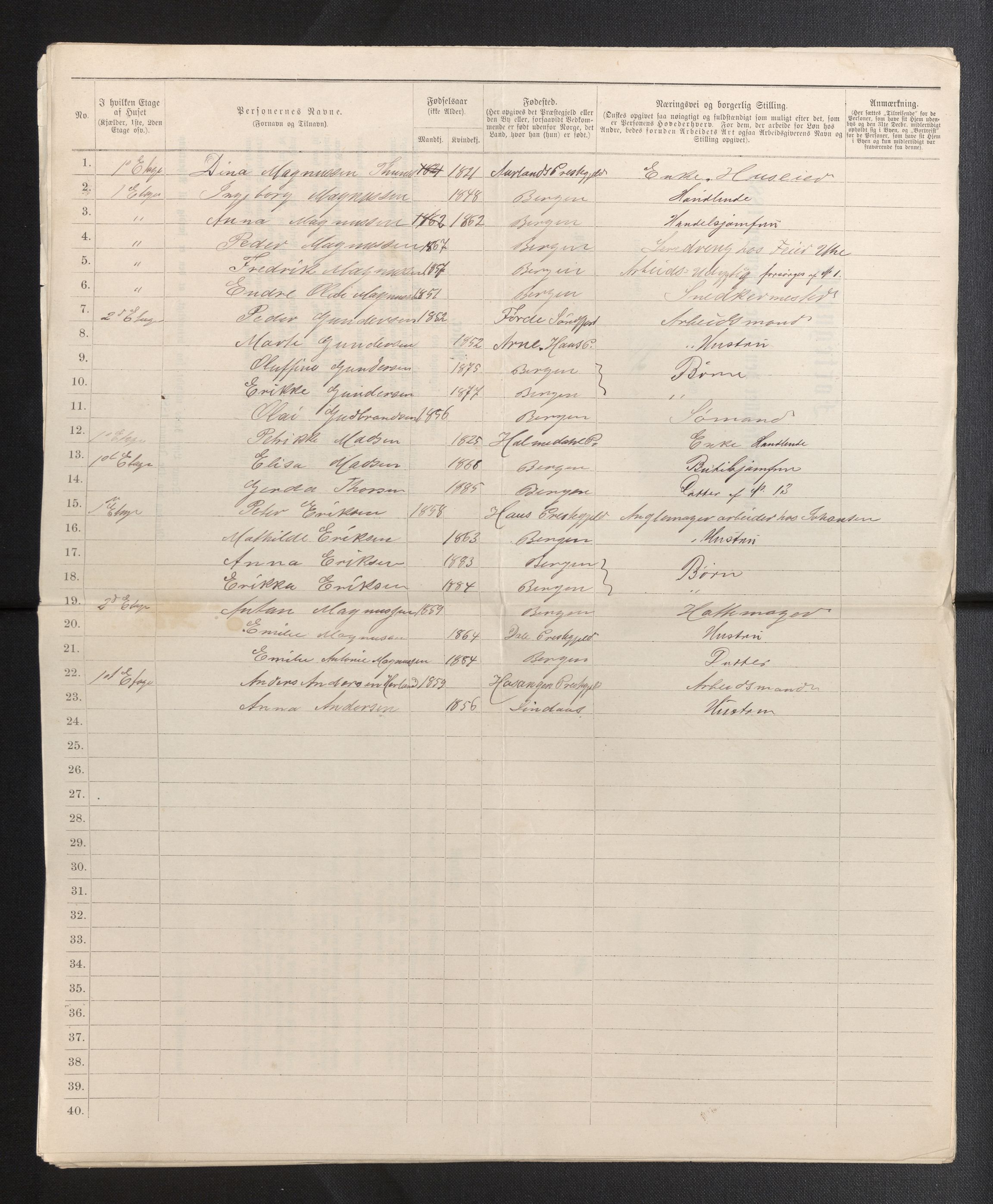 SAB, 1885 census for 1301 Bergen, 1885, p. 502