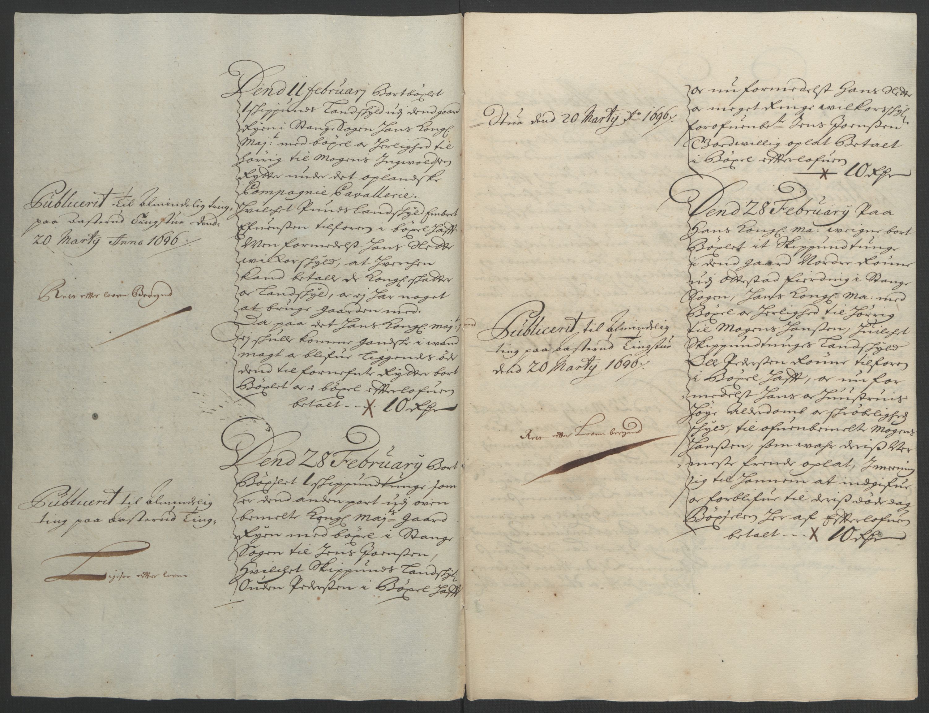 Rentekammeret inntil 1814, Reviderte regnskaper, Fogderegnskap, RA/EA-4092/R16/L1036: Fogderegnskap Hedmark, 1695-1696, p. 322