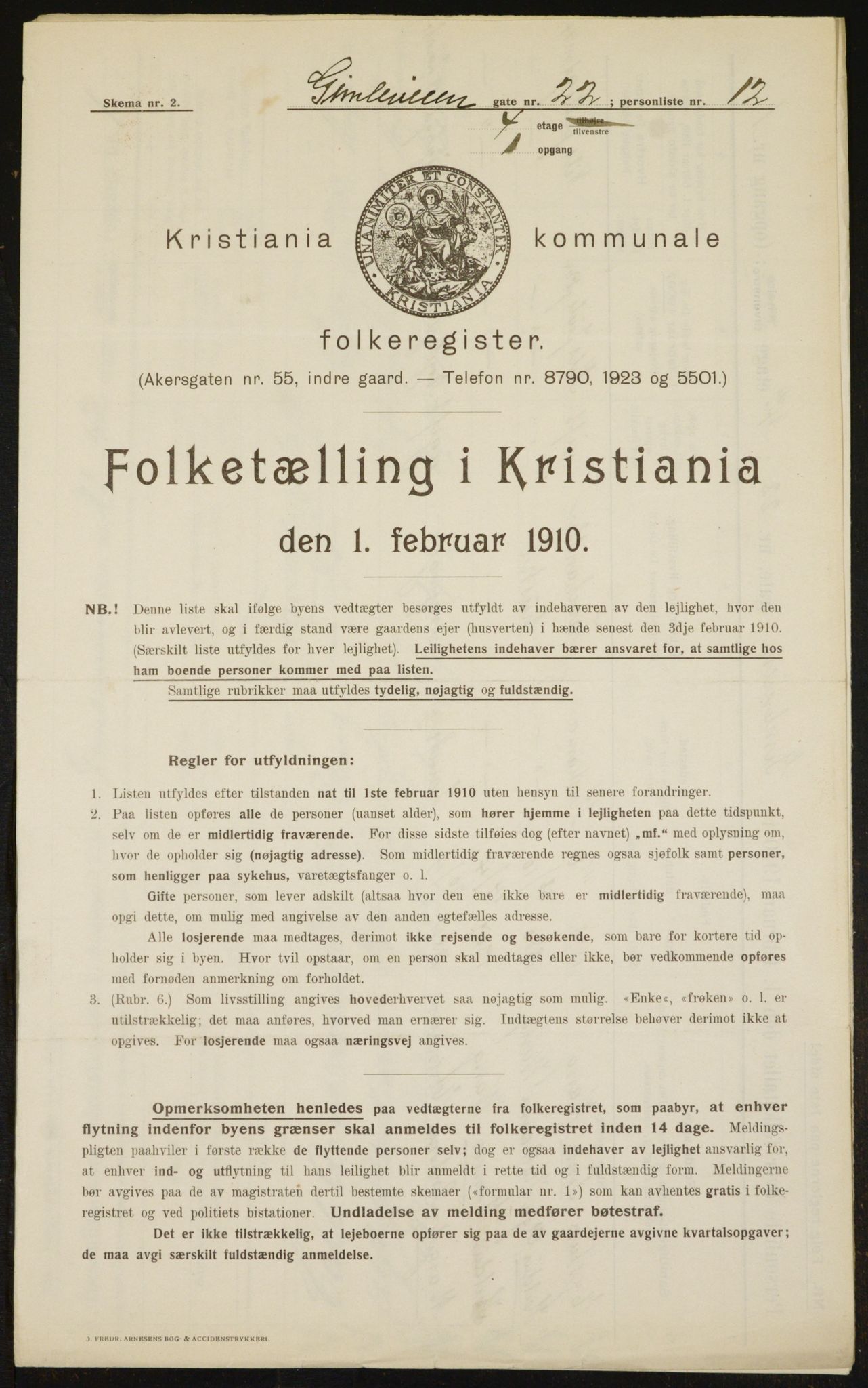 OBA, Municipal Census 1910 for Kristiania, 1910, p. 27825