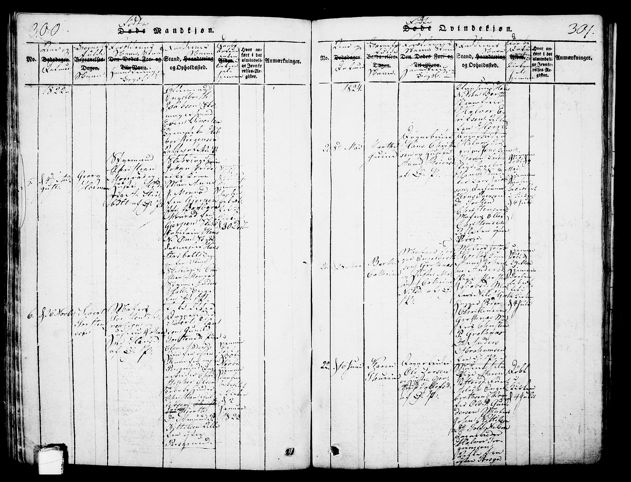 Porsgrunn kirkebøker , SAKO/A-104/G/Gb/L0001: Parish register (copy) no. II 1, 1817-1828, p. 300-301