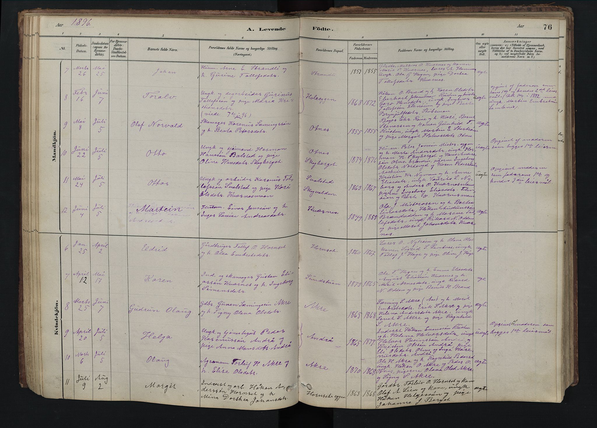 Rendalen prestekontor, AV/SAH-PREST-054/H/Ha/Hab/L0009: Parish register (copy) no. 9, 1879-1902, p. 76