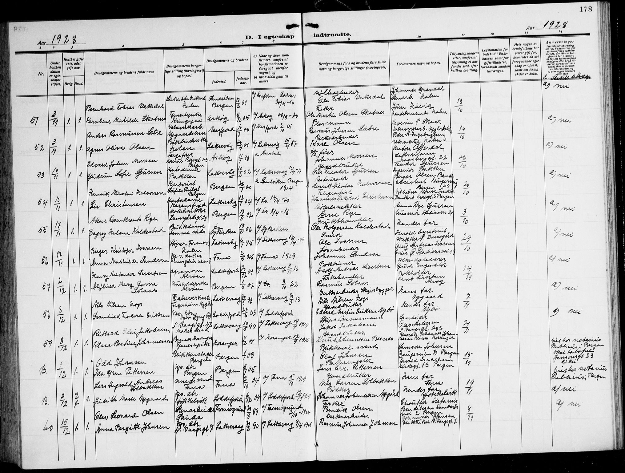 Laksevåg Sokneprestembete, AV/SAB-A-76501/H/Ha/Hab/Haba: Parish register (copy) no. A 10, 1925-1942, p. 178